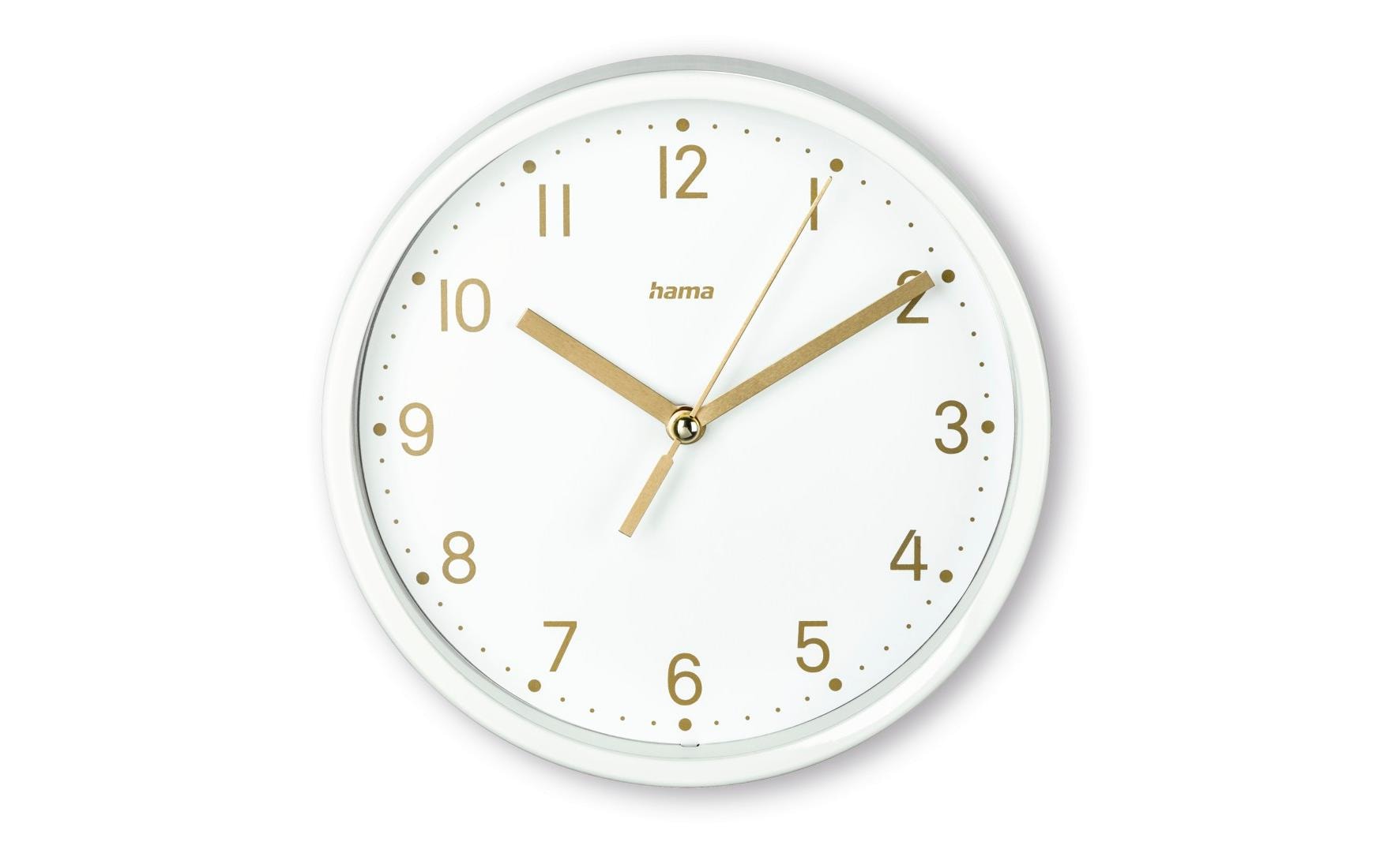 Hama Madeira Tischuhr – Analog, lautlos, Ø 16 cm, weiss, Kunststoff/Glas