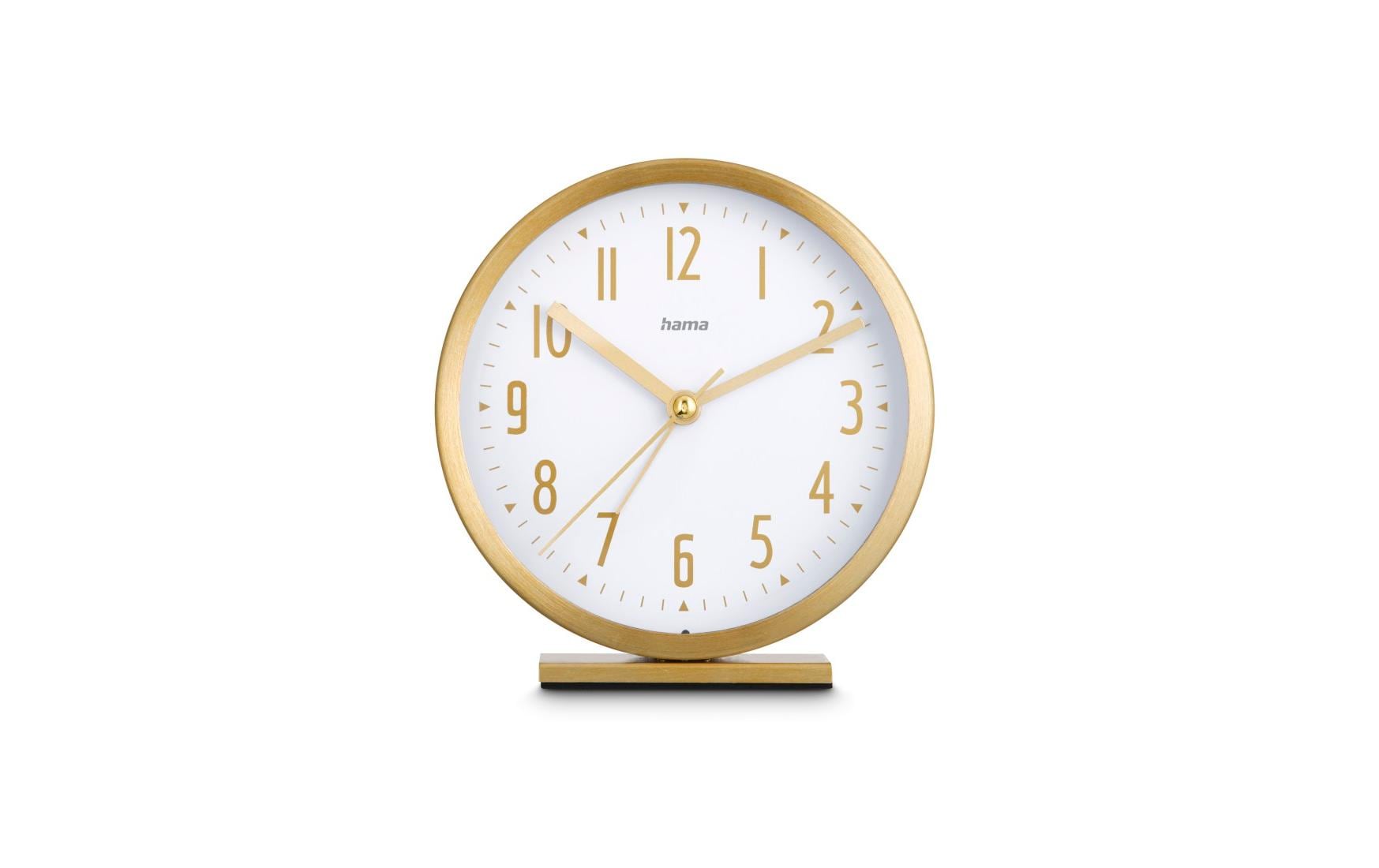 Hama Wecker Skye – Ø 11,2 cm, gold, Kunststoff, lautlos, Alarm