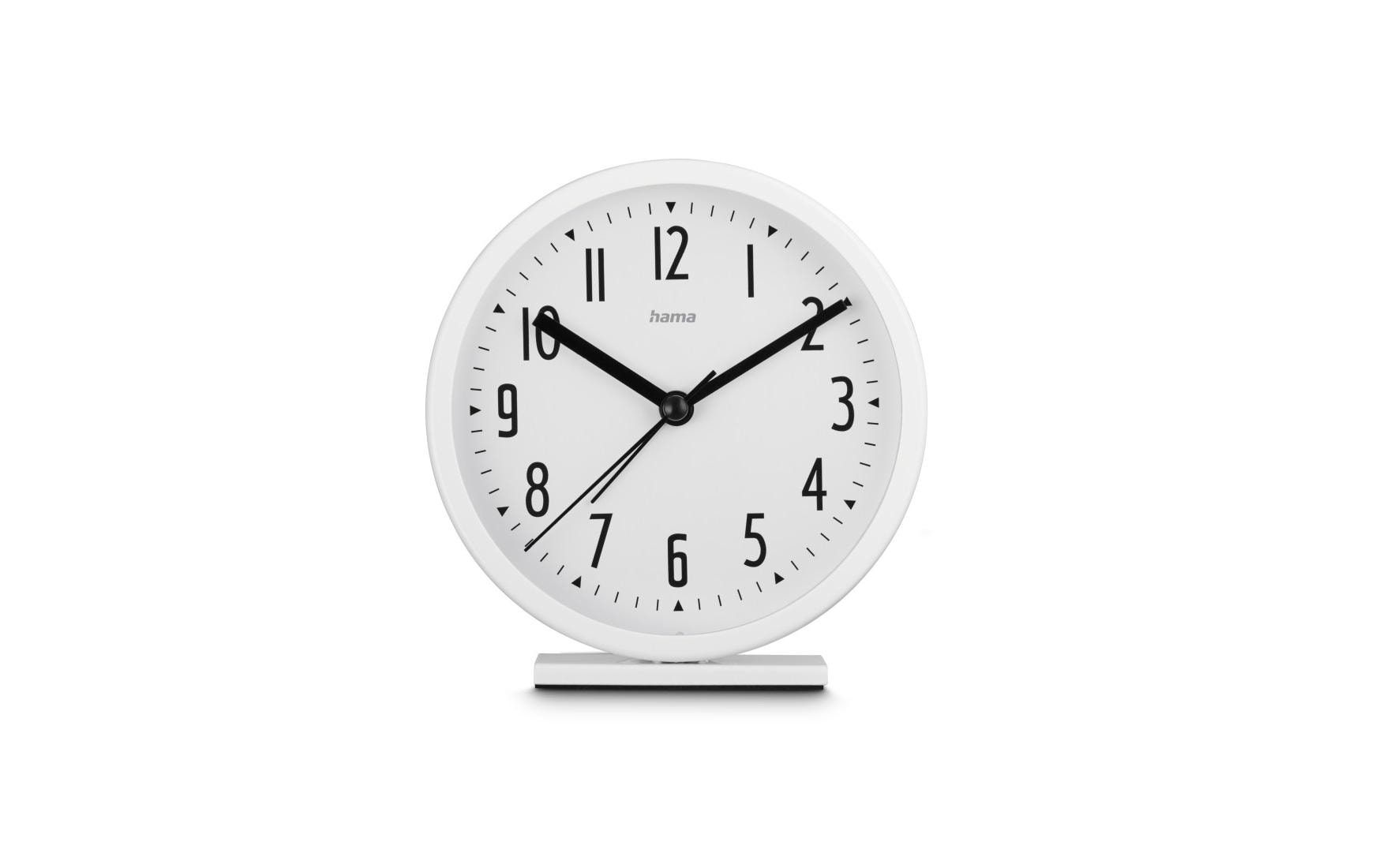Hama Skye Wecker – Analog, lautlos, Ø 11,2 cm, weiss, Kunststoff
