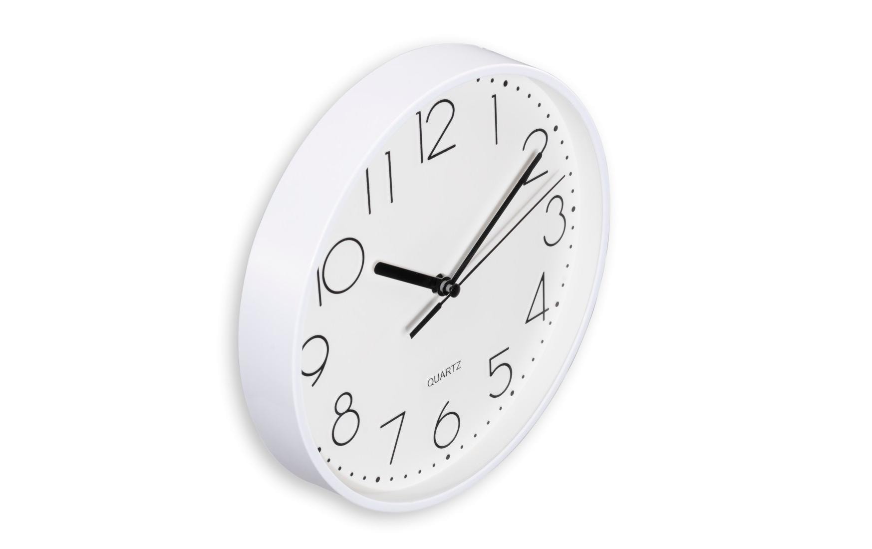 Hama Selina Wanduhr – Analog, lautlos, Ø 22 cm, weiss, Kunststoff/Glas