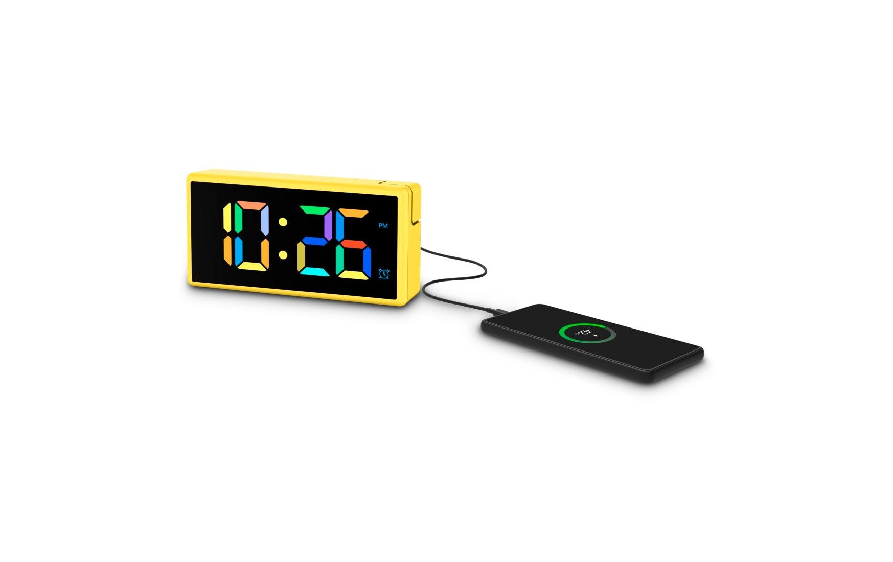 Hama Digitalwecker – Snooze, USB, 15 × 7,5 × 3,4 cm, Gelb