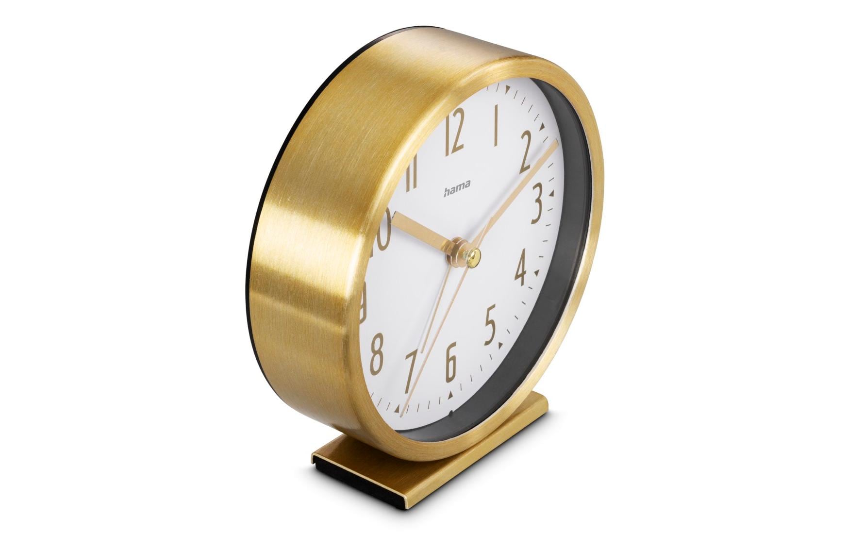 Hama Wecker Skye – Ø 11,2 cm, gold, Kunststoff, lautlos, Alarm