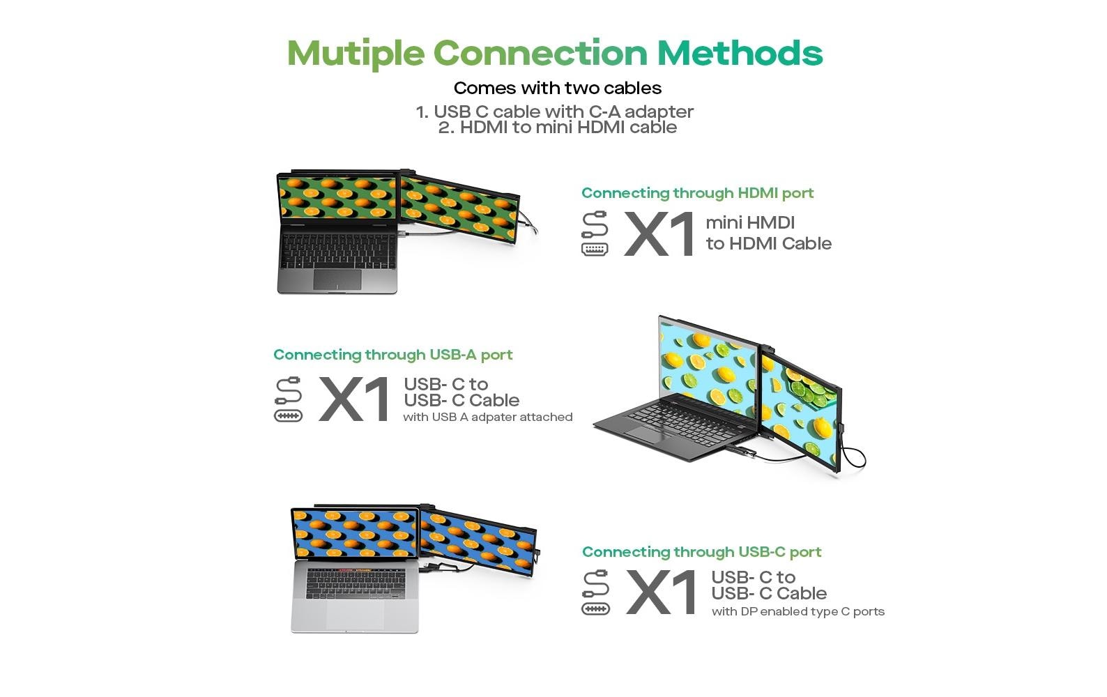 Mobile Pixels Duex Max – Portabler Monitor, 14,1", IPS, 60 Hz, 300 cd/m², für Windows, MacOS, Linux u. a.