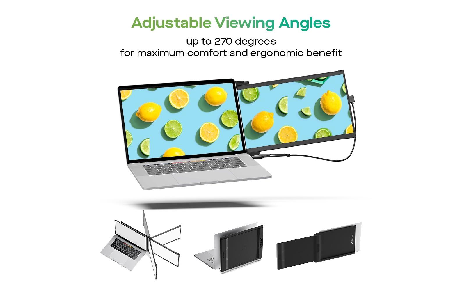 Mobile Pixels Duex Max – Portabler Monitor, 14,1", IPS, 60 Hz, 300 cd/m², für Windows, MacOS, Linux u. a.