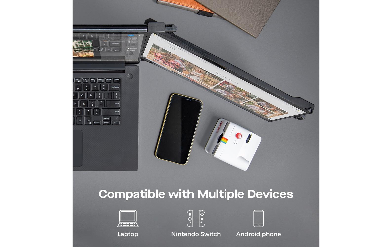 Mobile Pixels Duex Max – Portabler Monitor, 14,1", IPS, 60 Hz, 300 cd/m², für Windows, MacOS, Linux u. a.