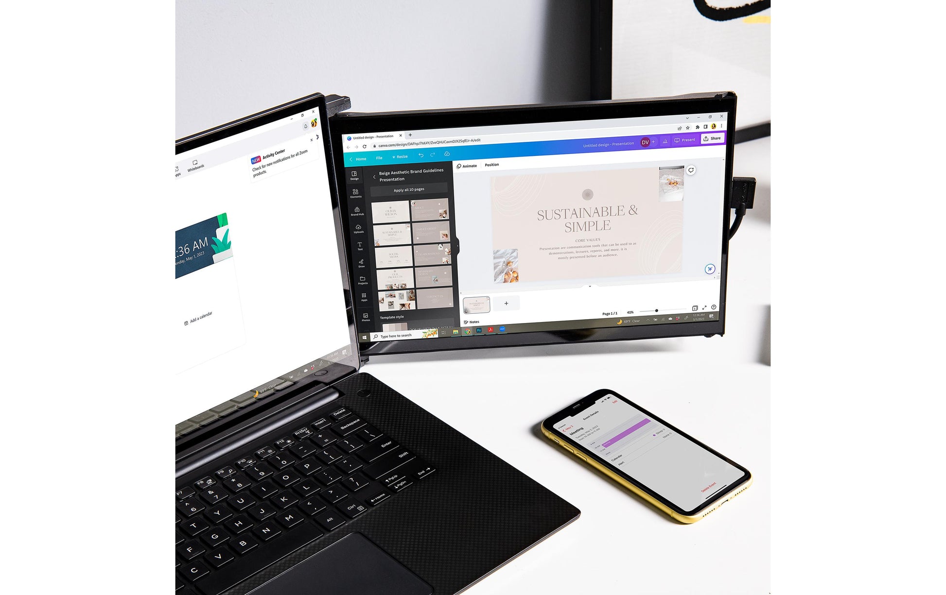 Mobile Pixels Duex Max – Portabler Monitor, 14,1", IPS, 60 Hz, 300 cd/m², für Windows, MacOS, Linux u. a.
