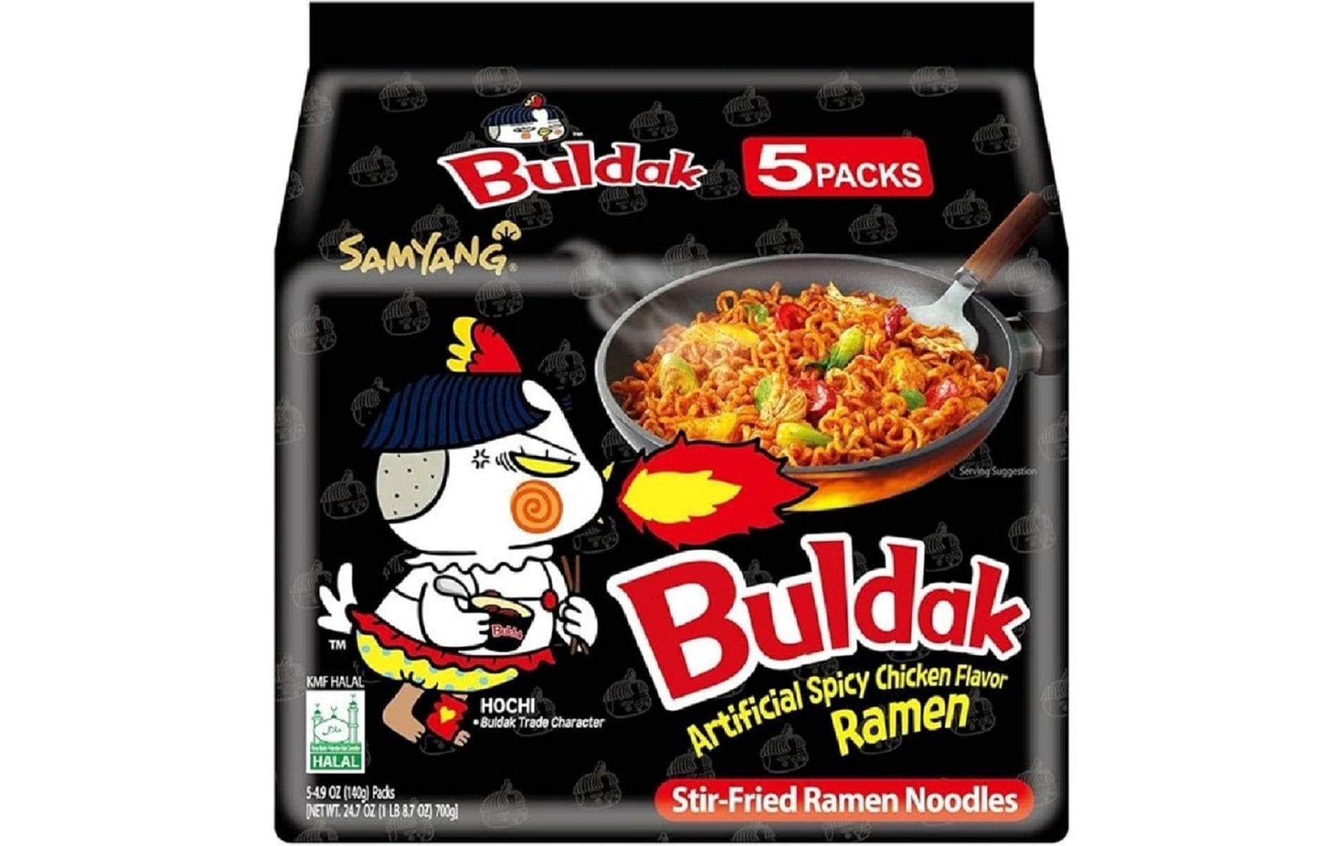 Samyang Buldak Instantnudeln Poulet & scharf – 5×140 g