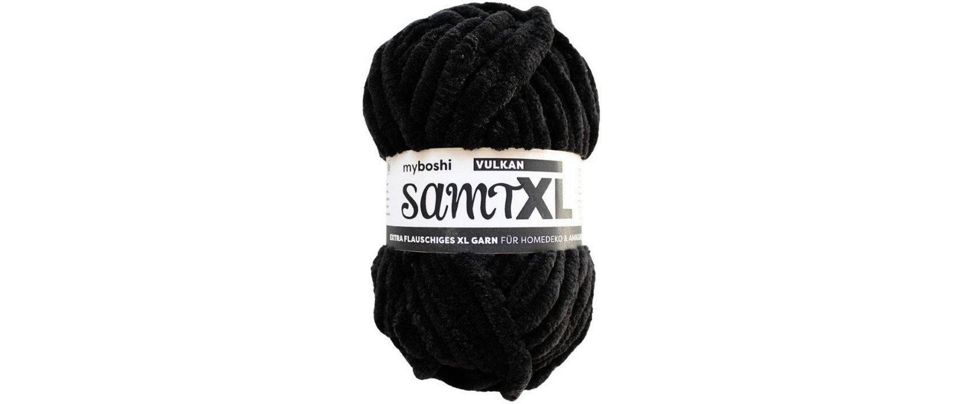 myBoshi Chenille Samt XL Wolle Extra dick Karbonschwarz – 100 g, 40 m, Nadel 5 mm, 100% Polyester