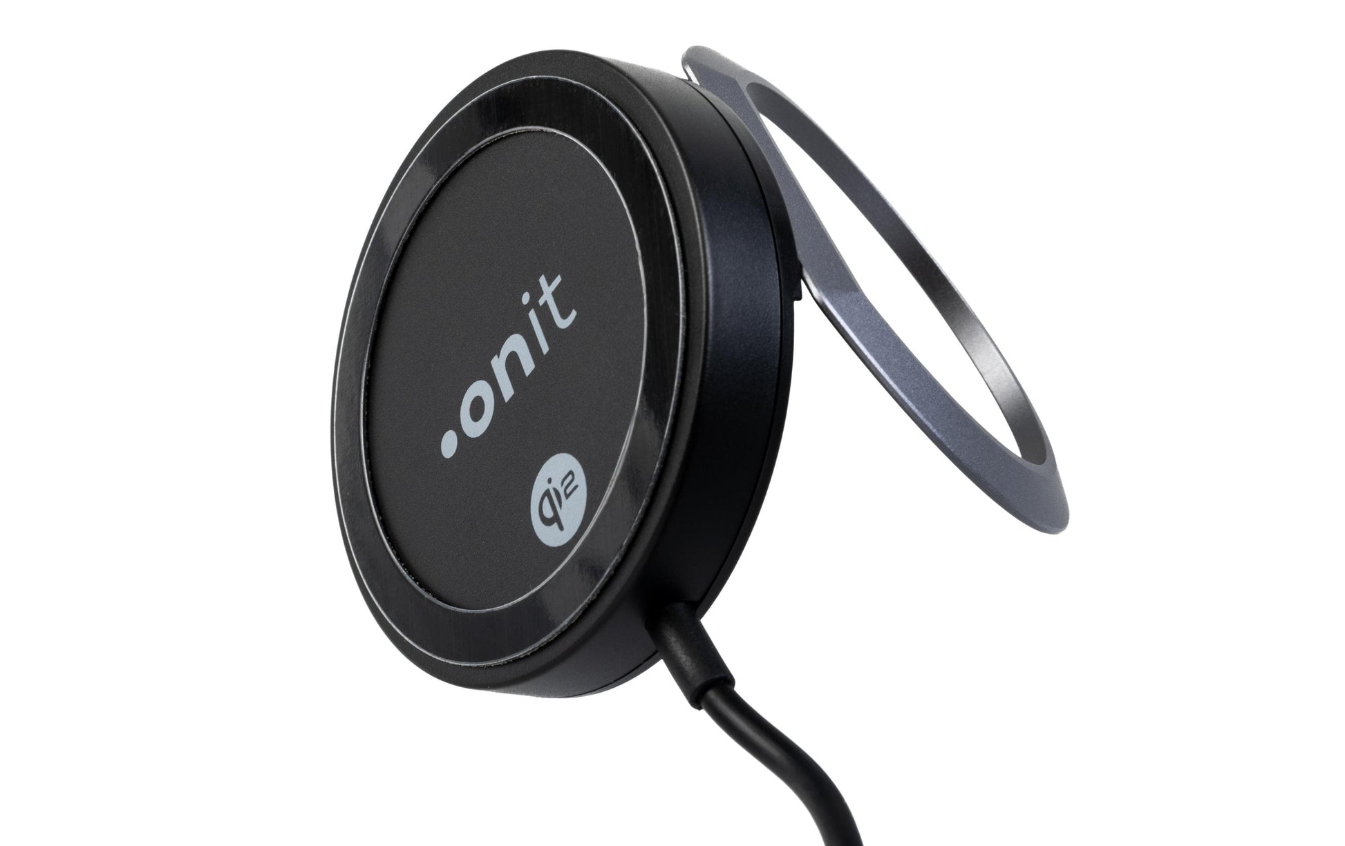 ONIT F02127 Kabelloses Ladegerät 15 W – Qi2, magnetisch – Saugnapfhalter, USB-C – für Smartphones – schwarz