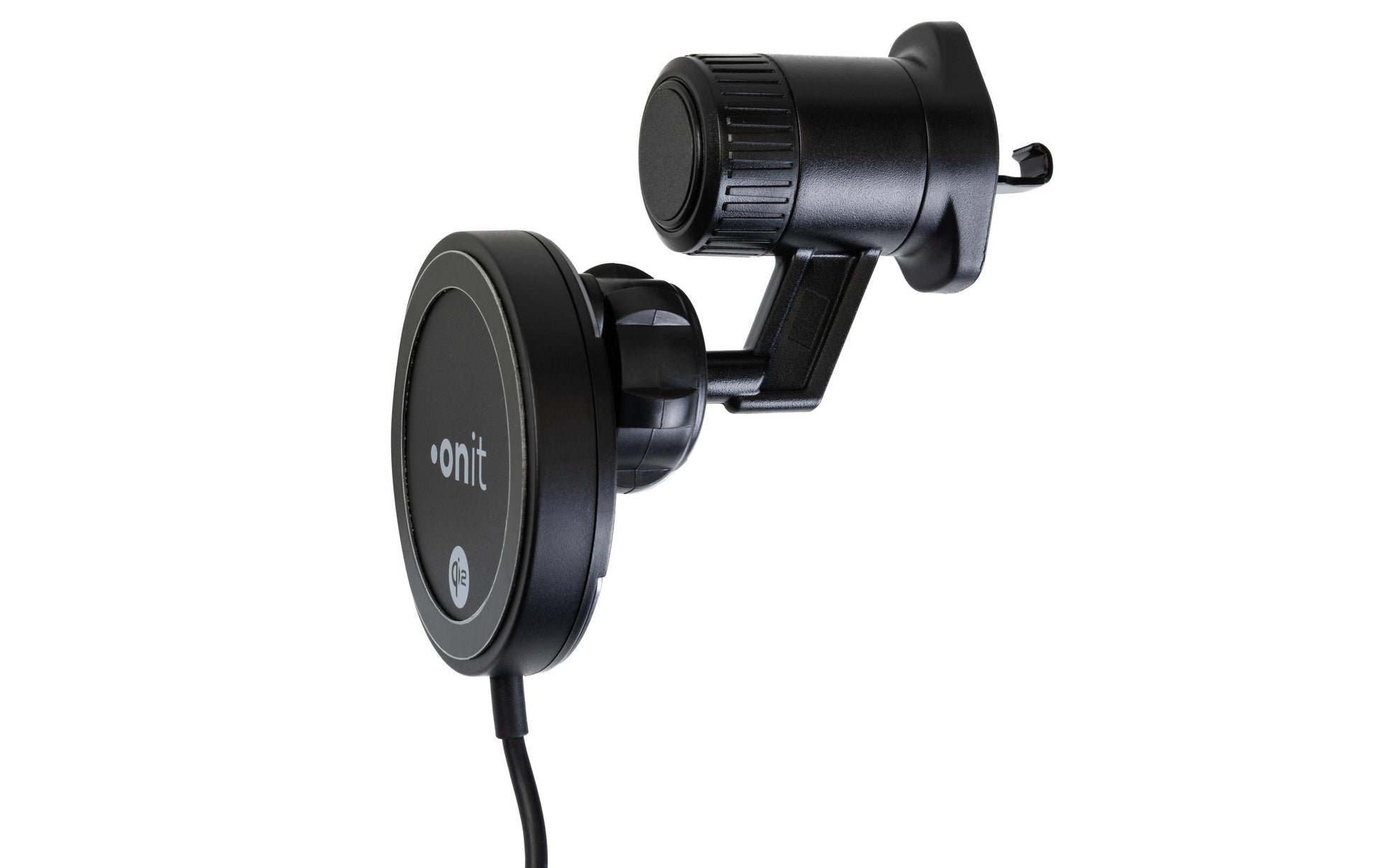 ONIT F02127 Kabelloses Ladegerät 15 W – Qi2, magnetisch – Saugnapfhalter, USB-C – für Smartphones – schwarz