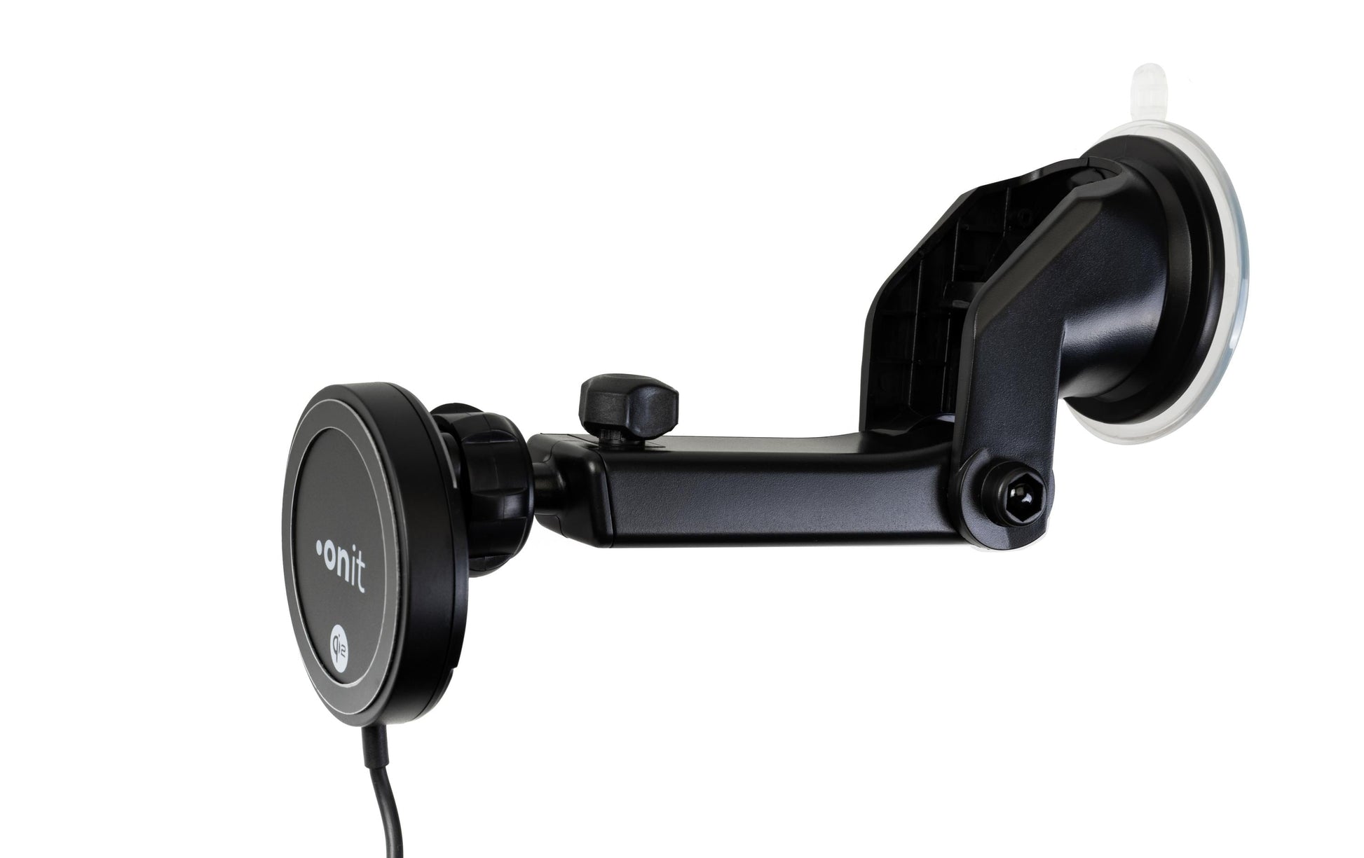 ONIT F02127 Kabelloses Ladegerät 15 W – Qi2, magnetisch – Saugnapfhalter, USB-C – für Smartphones – schwarz
