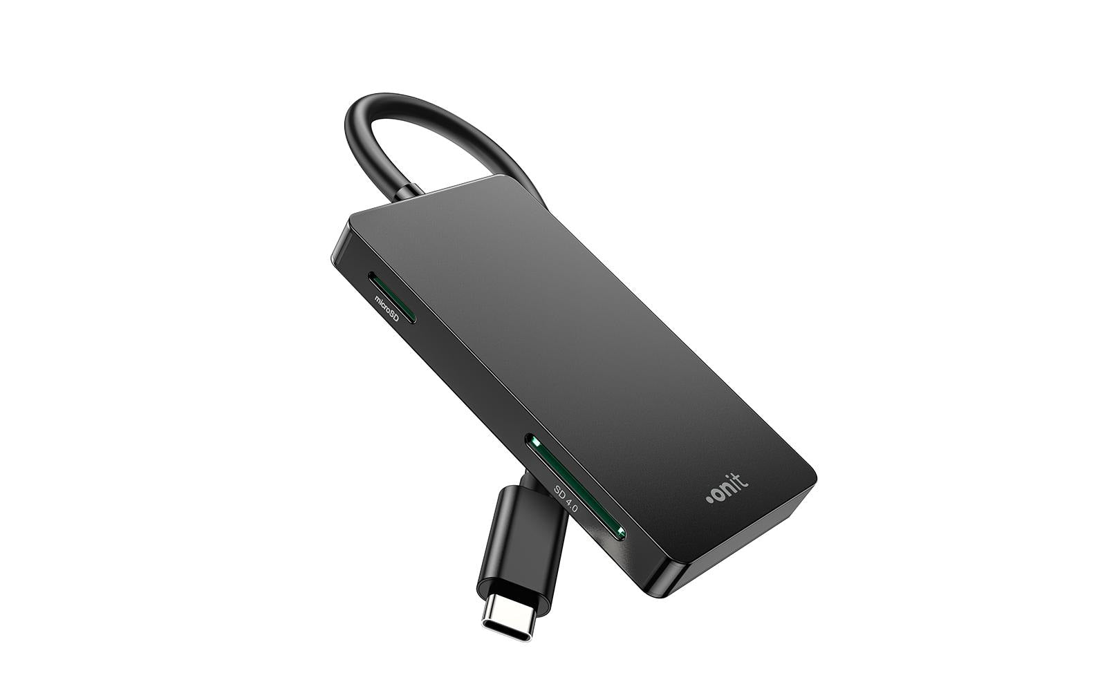 ONIT USB-Kartenleser USB-C – SD/microSD/CF – USB 3.2 Gen 1 (5 Gbit/s) – für Windows, MacOS, Android und mehr
