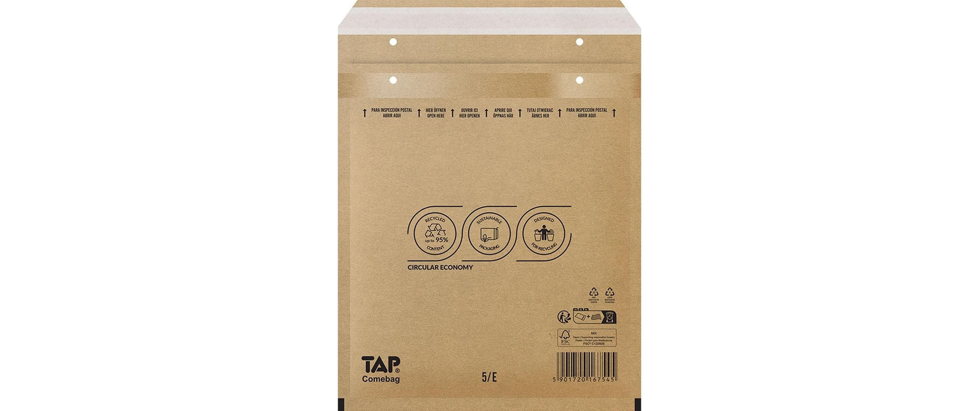 Luftpolstertasche – 220 × 265 mm, selbstklebend, braun, Folie – 100 Stk.