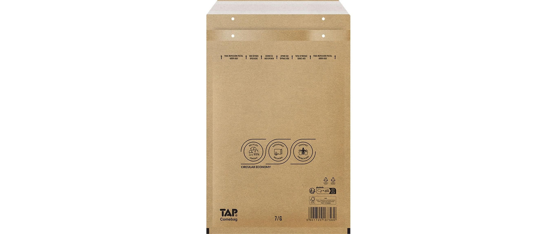 Luftpolstertasche – 230 × 335 mm, selbstklebend, Folie, braun – 100 Stk.