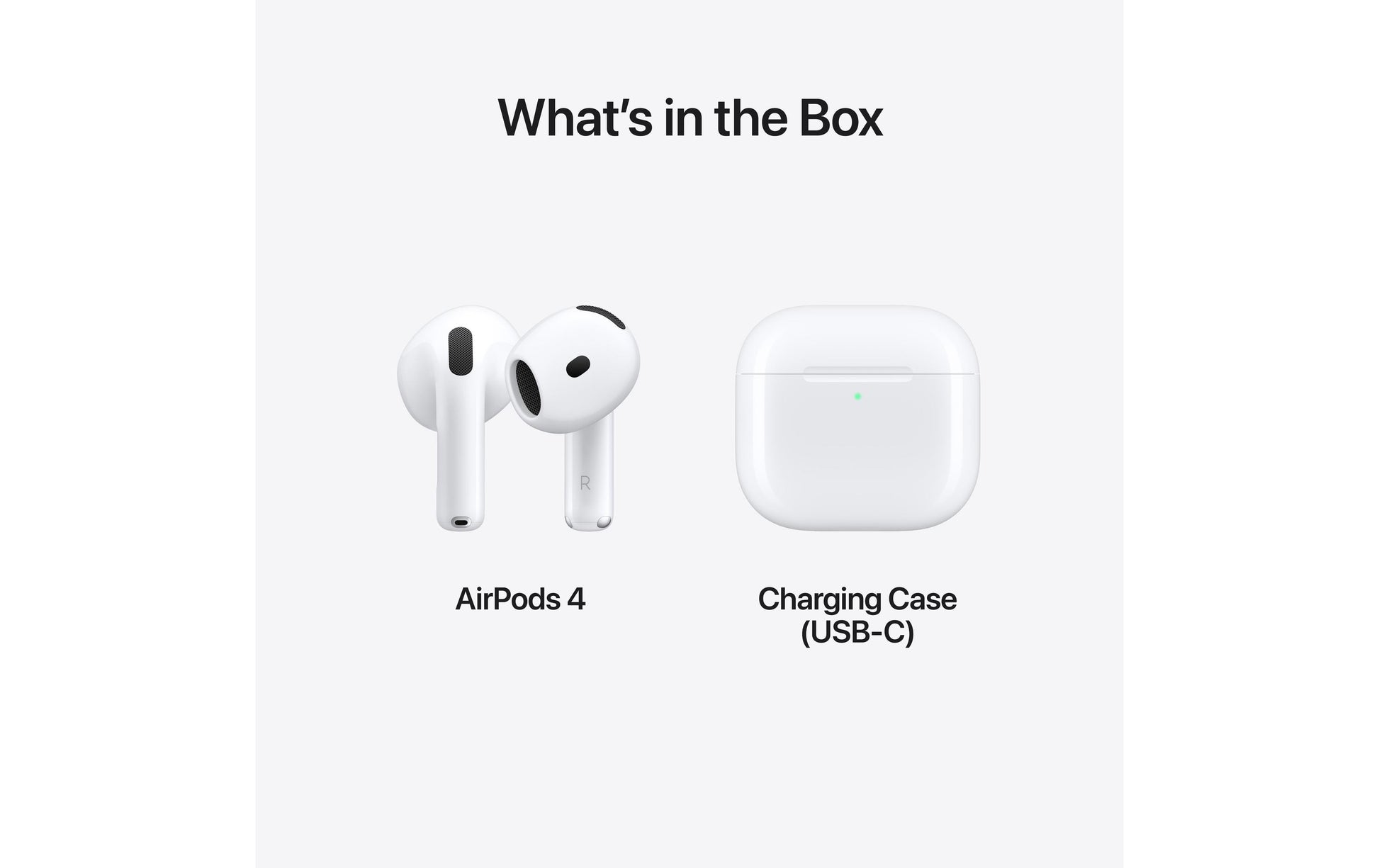 Apple AirPods 4 – True Wireless In-Ear Kopfhörer – Bluetooth 5.3, IP54, USB-C – Weiss – bis 30 h