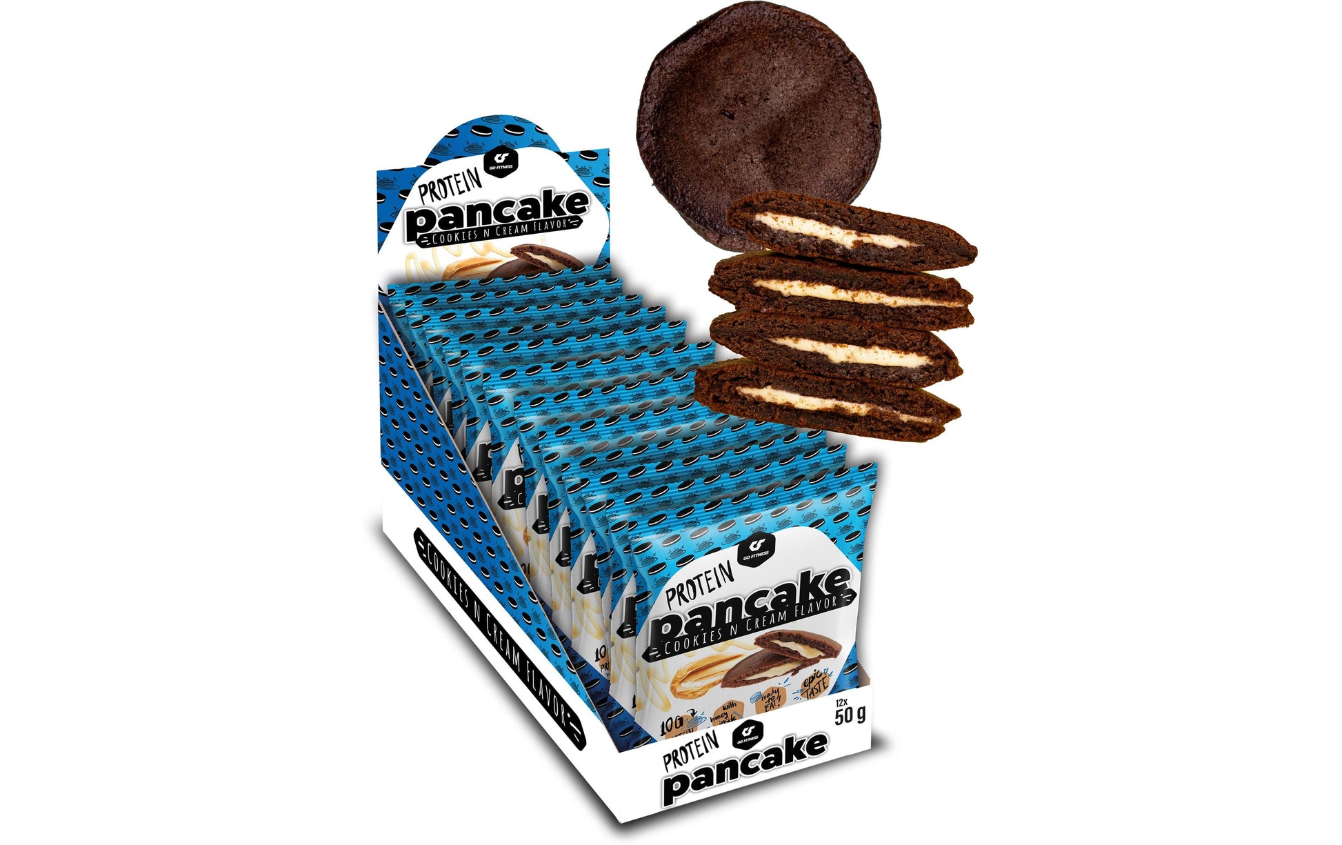 Go Fitness GoFitness Nutrition Protein-Pfannkuchen – Cookies & Cream – 12 × 50 g