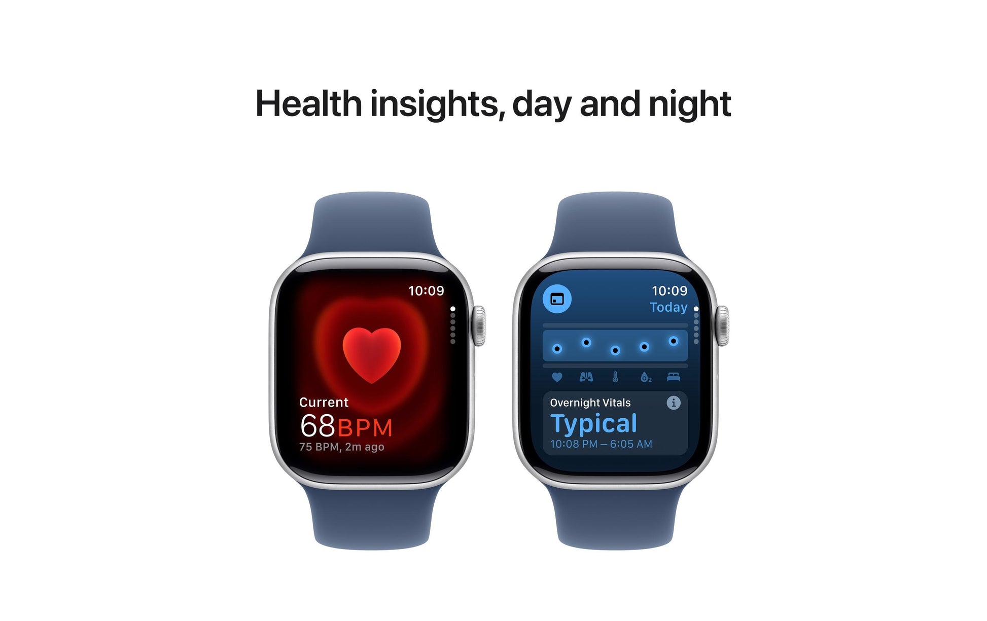 Apple Watch S10 – Smartwatch – 42 mm, GPS, OLED, 50 m, Silber, Denim Sportband M/L