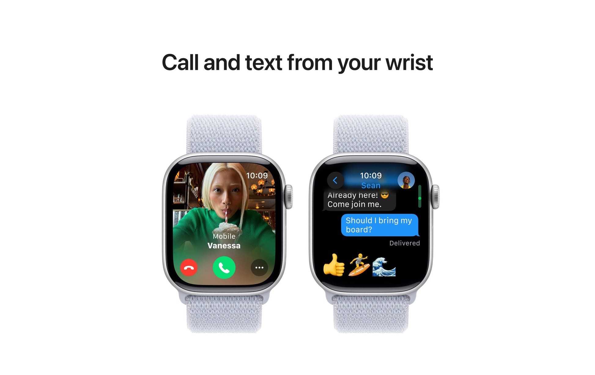 Apple Watch S10 – Smartwatch – 42 mm, GPS, AMOLED, 50 m, Silber (Aluminium), Blue Cloud Sport Loop