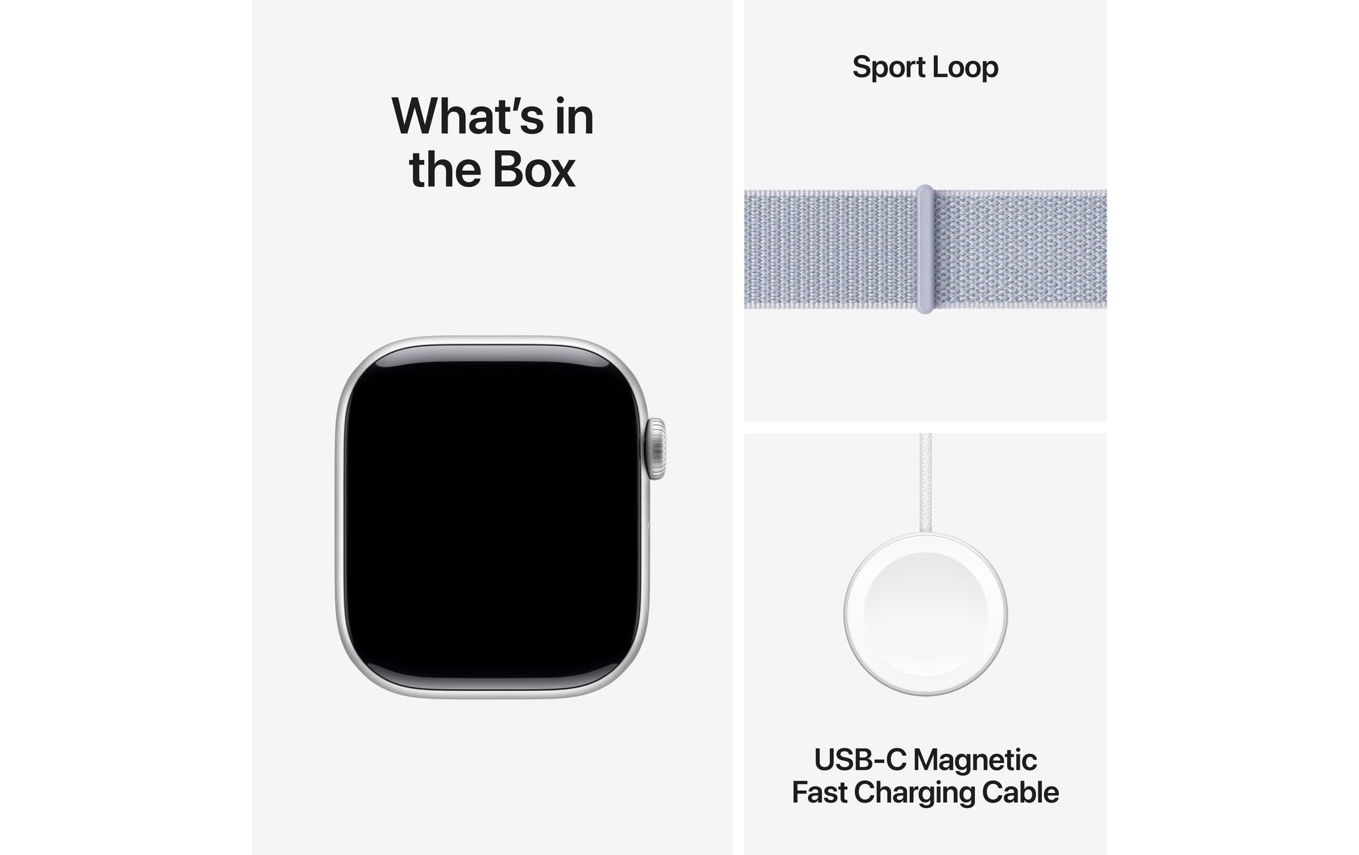 Apple Watch S10 – Smartwatch – 42 mm, GPS, AMOLED, 50 m, Silber (Aluminium), Blue Cloud Sport Loop