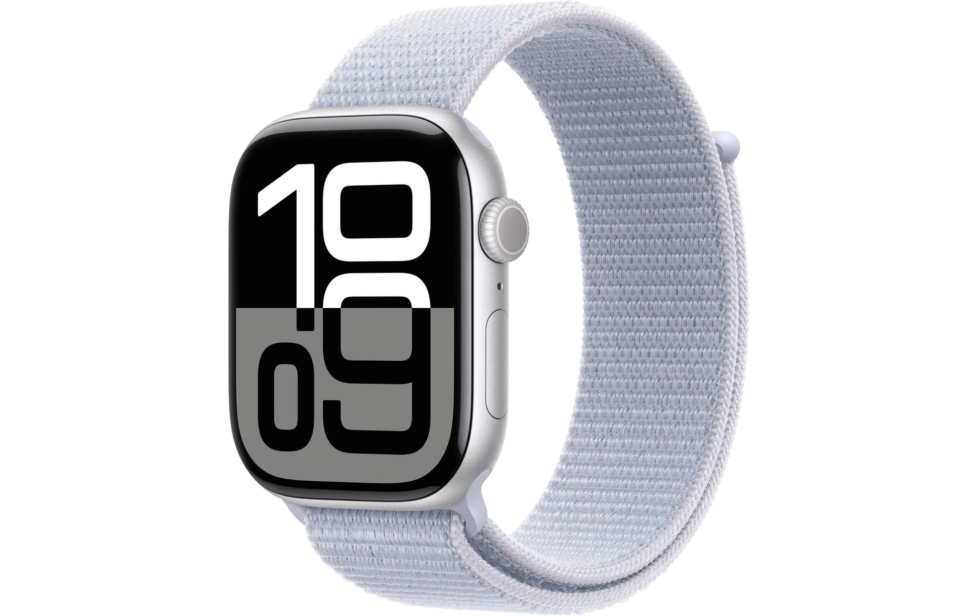 Apple Watch S10 – Smartwatch – 46 mm, LTE, OLED, 50 m, IP6X, Silber Aluminium, Blue Cloud Sport Loop
