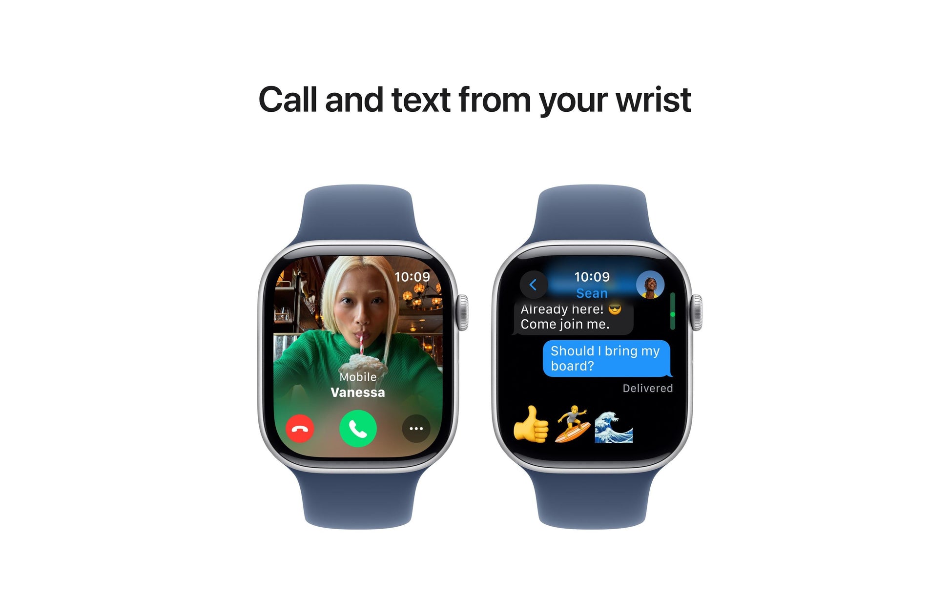 Apple Watch S10 – Smartwatch – 46 mm, GPS, OLED, 50 m, Silber Aluminium, Denim Sportarmband (Blau, M/L)
