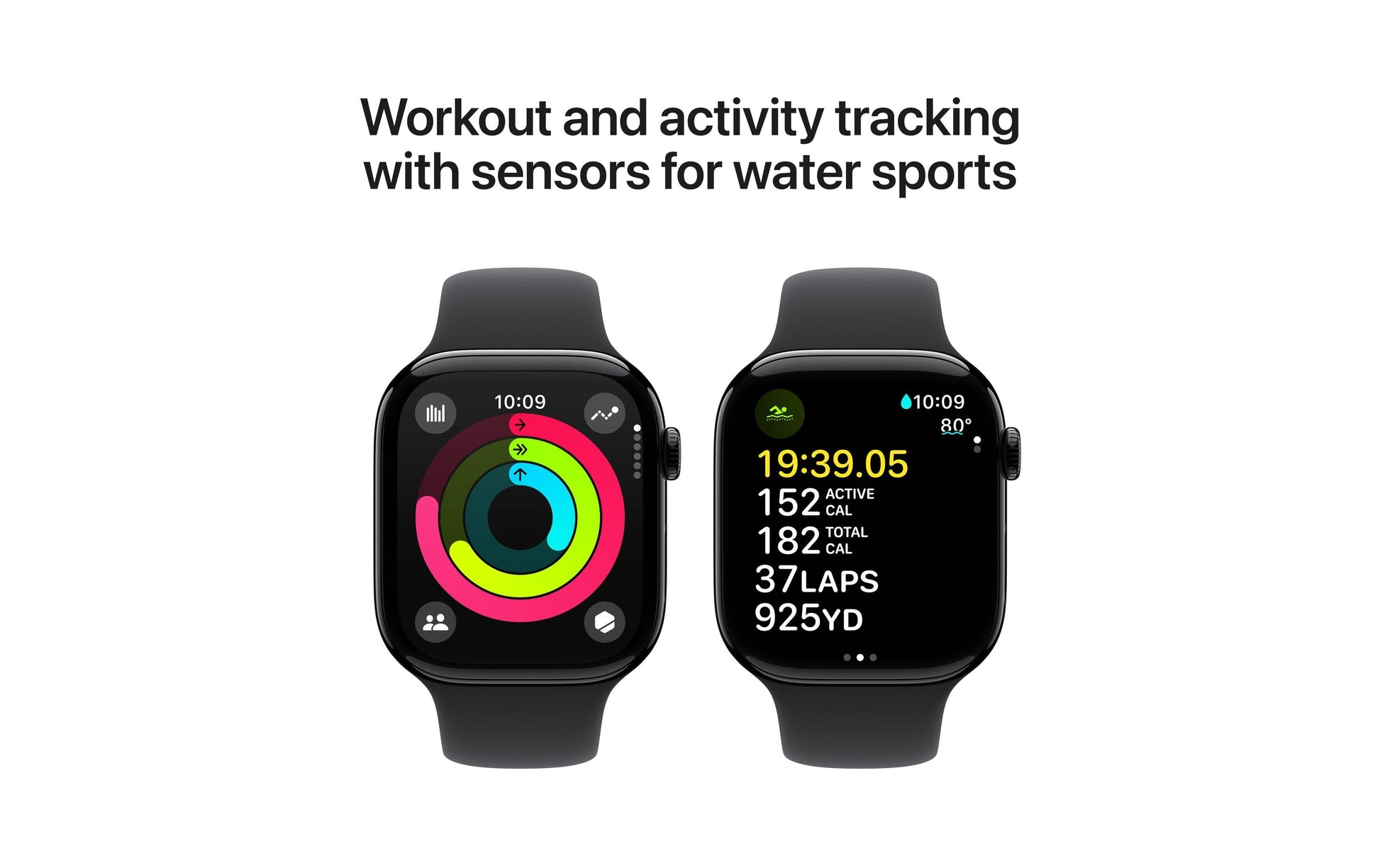 Apple Watch S10 – Smartwatch – 46 mm, LTE, OLED, 50 m, Jet Black, Bandgrösse M/L, Sportarmband
