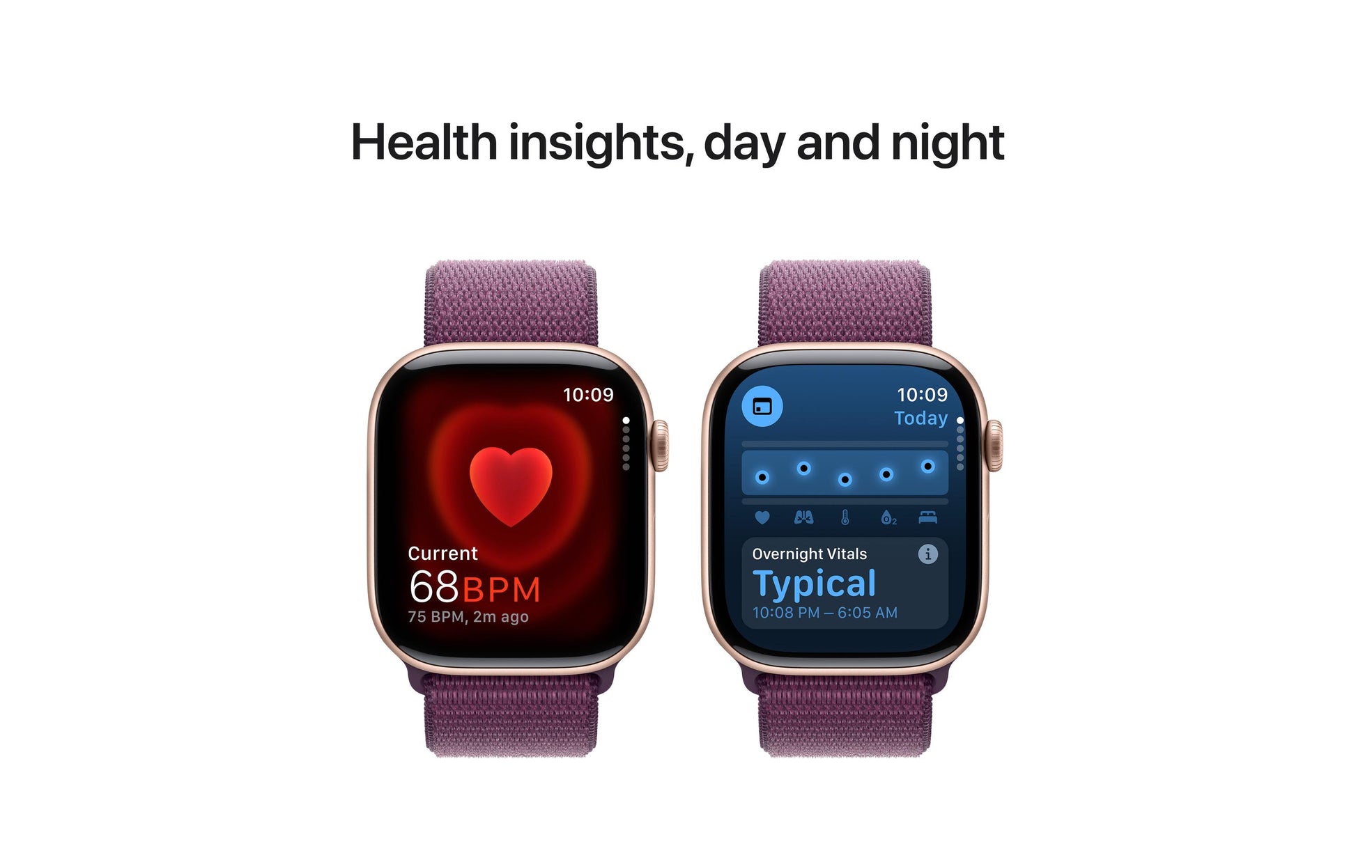 Apple Watch S10 – Smartwatch – 46 mm, LTE, OLED, 50 m, Roségold, Pflaume, Sport Loop
