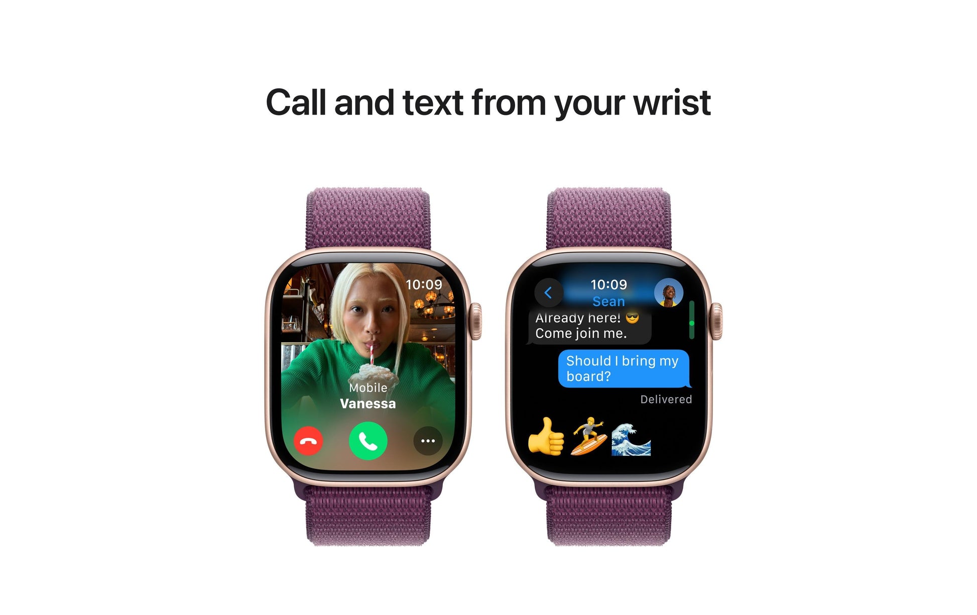 Apple Watch S10 – Smartwatch – 46 mm, GPS, OLED, 50 m, Roségold, Plum Sport Loop