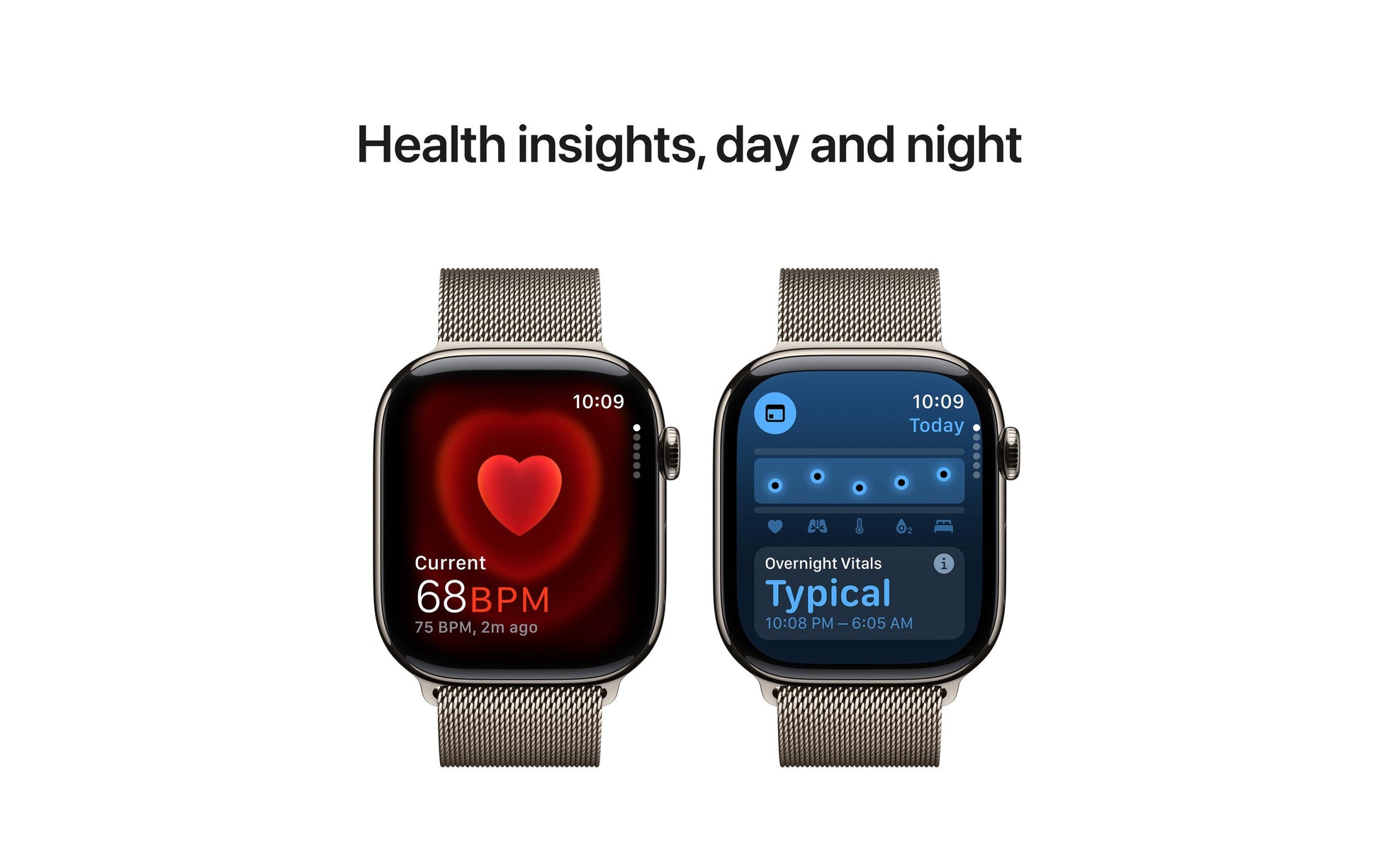 Apple Watch S10 – Smartwatch – 46 mm, LTE, OLED, IP6X, 50 m, Natürliches Titan, Mailänder Schlaufe (S/M)
