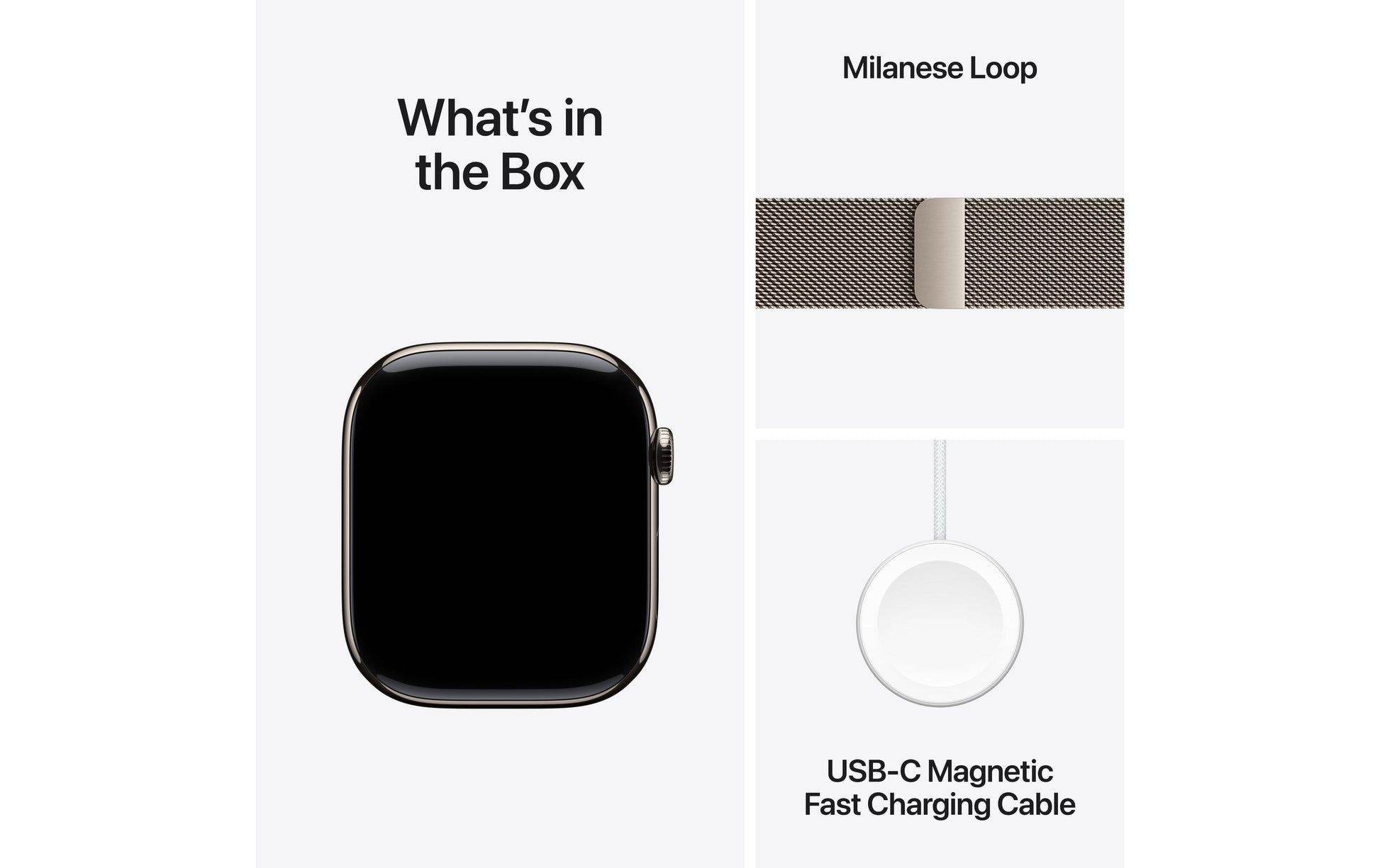 Apple Watch S10 – Smartwatch – 46 mm, LTE, OLED, IP6X, 50 m, Natürliches Titan, Mailänder Schlaufe (S/M)