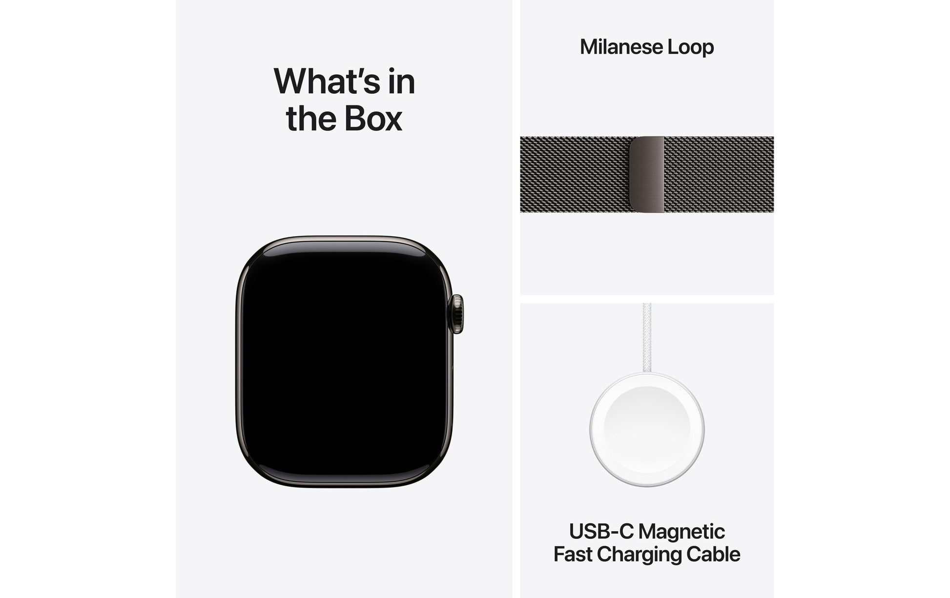 Apple Watch S10 Titan – Smartwatch – 46 mm, LTE, OLED, 50 m, Slate, M/L, Milanese Loop