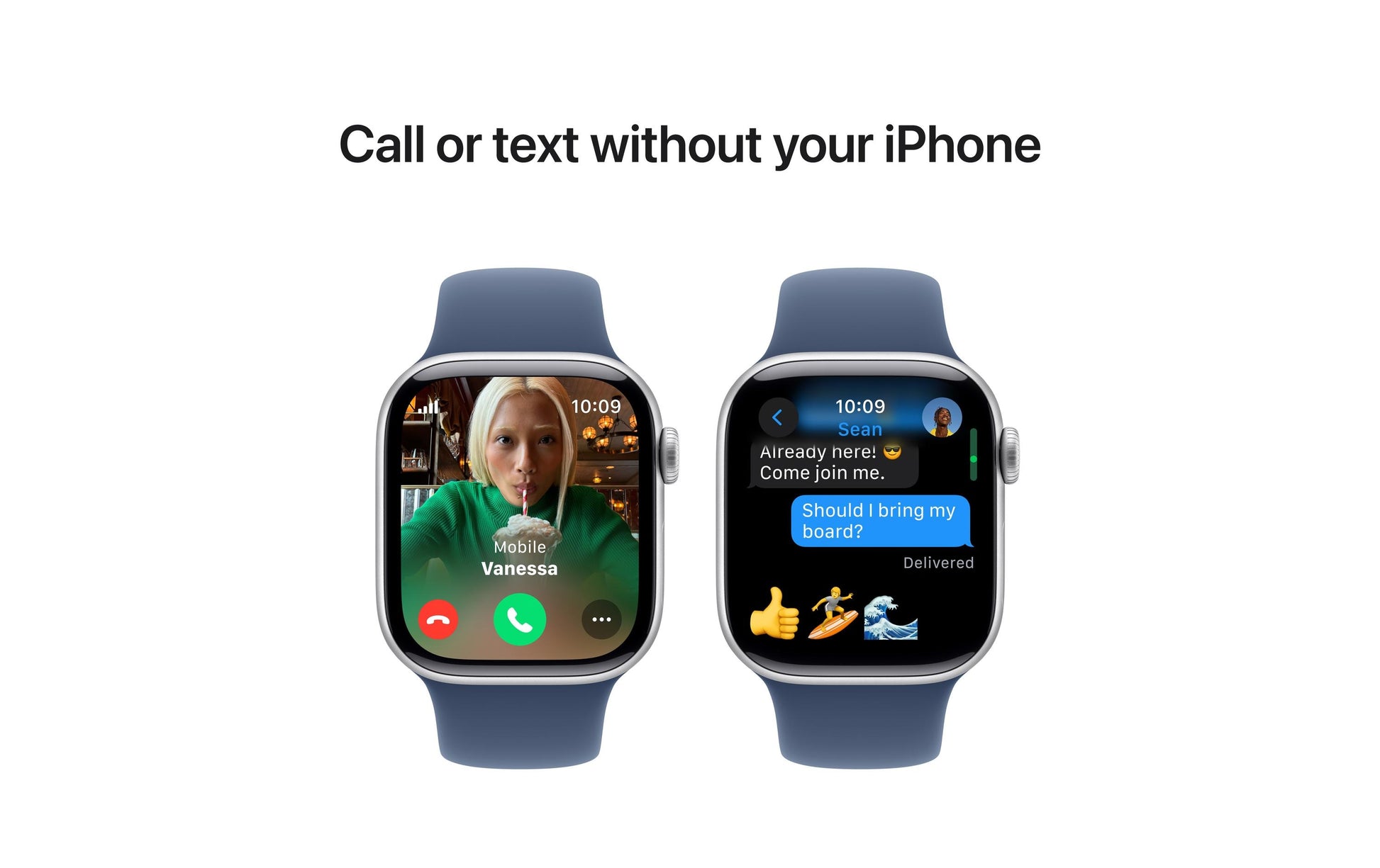 Apple Watch S10 – Smartwatch – 42 mm, LTE, OLED, 50 m, Silber (Aluminium), Denim Sport Band S/M