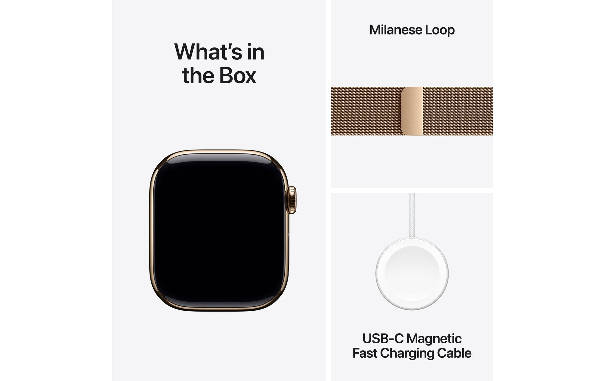 Apple Watch S10 – Smartwatch – 42 mm, LTE, OLED, 50 m, Gold, Titan, Milanese Loop