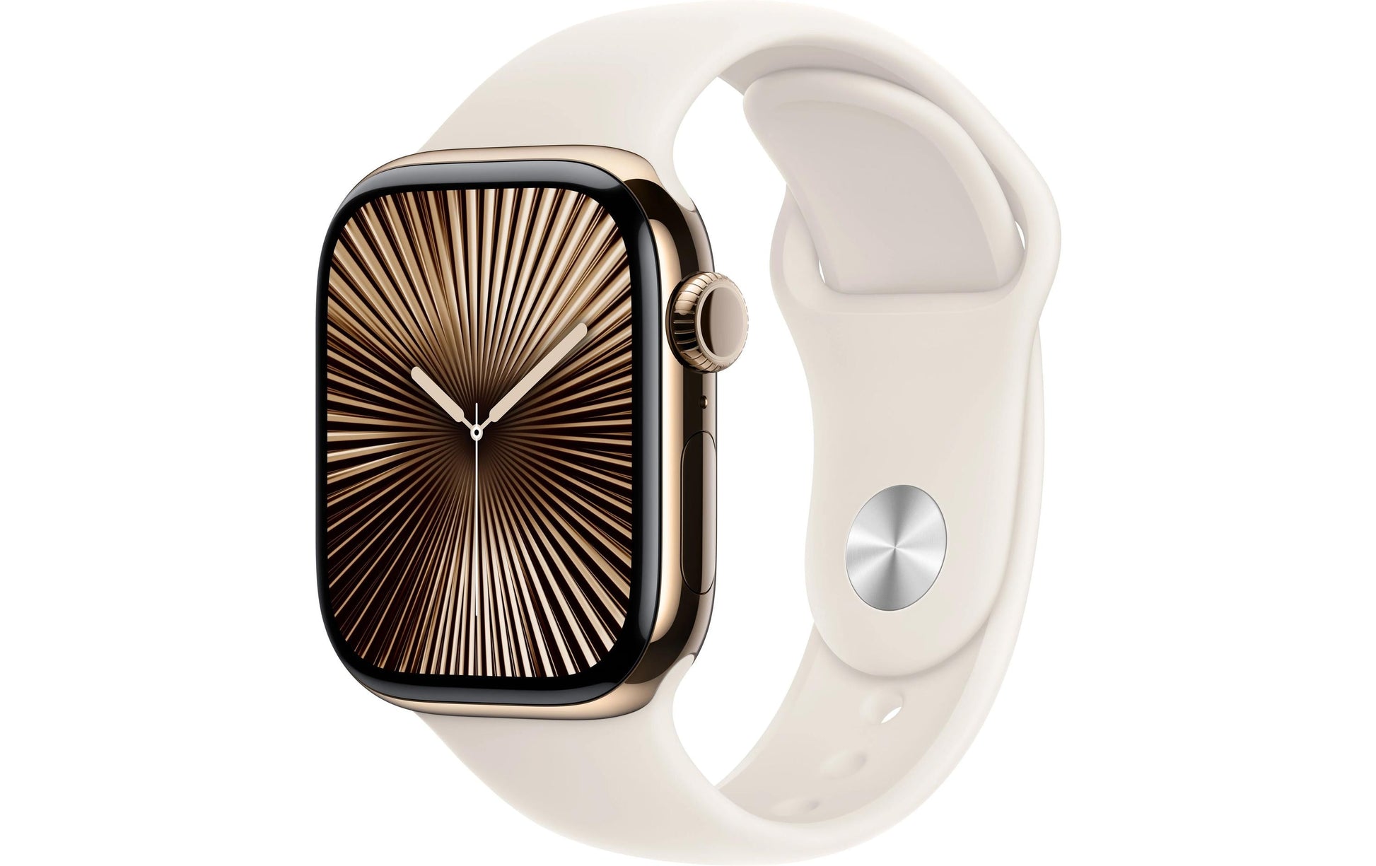 Apple Watch S10 – Smartwatch – 42 mm, LTE, OLED, 50 m, Gold Titan, Bandgrösse S/M, Sportarmband
