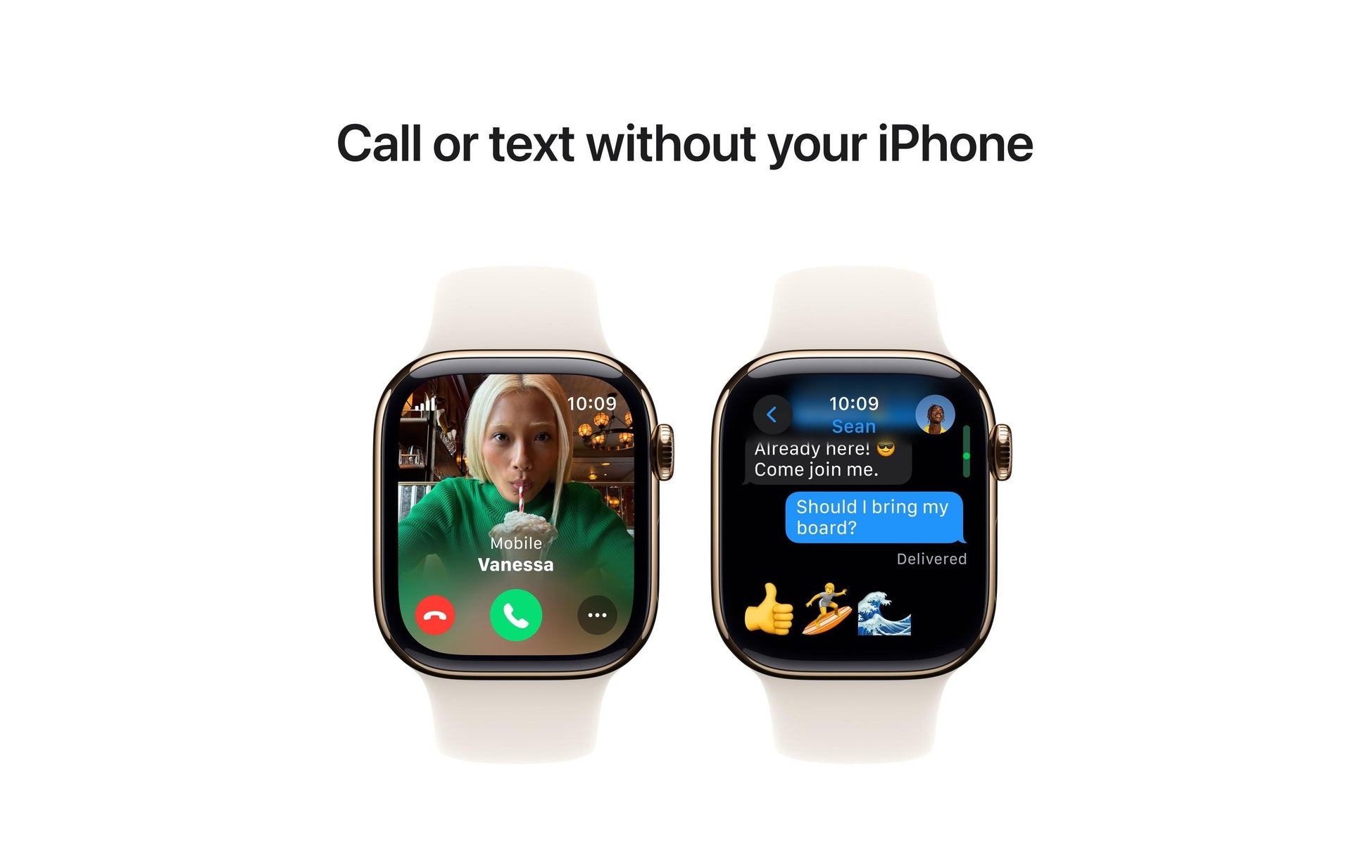 Apple Watch S10 – Smartwatch – 42 mm, LTE, OLED, 50 m, Gold Titan, Bandgrösse S/M, Sportarmband