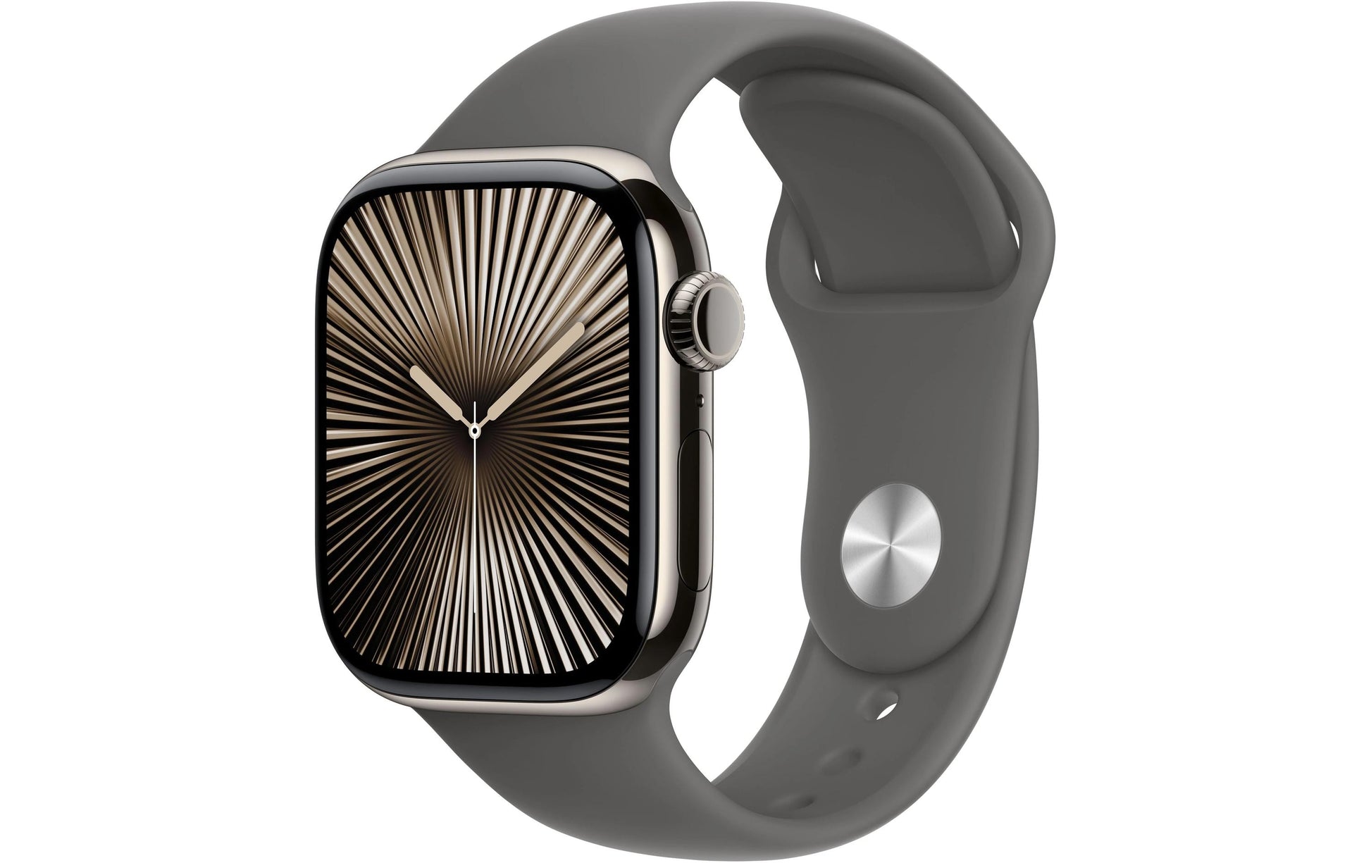 Apple Watch S10 – Smartwatch – 42 mm, LTE, OLED, 50 m, Natural Titanium, Stone Grey Sportarmband