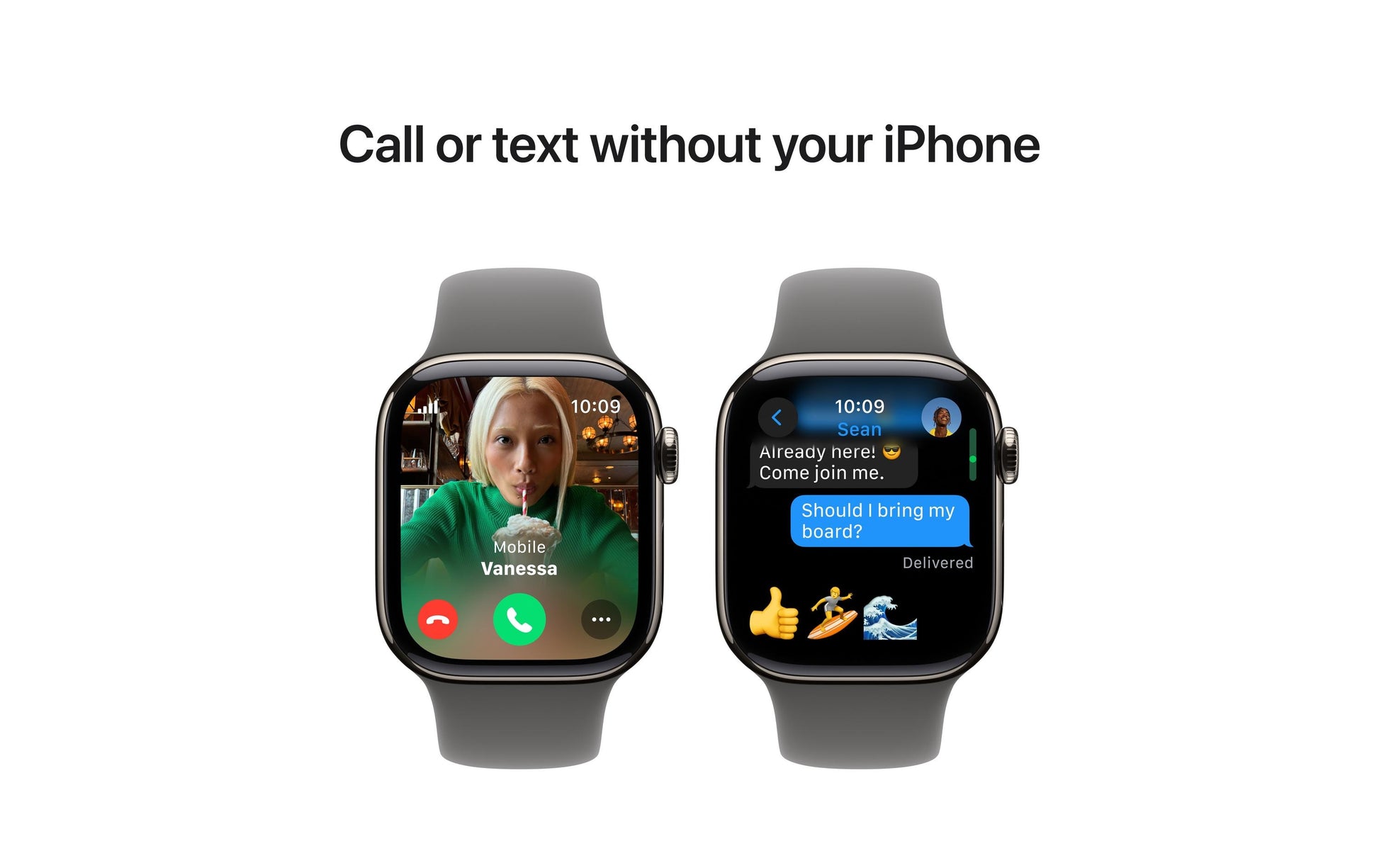 Apple Watch S10 – Smartwatch – 42 mm, LTE, OLED, 50 m, Natural Titanium, Stone Grey Sportarmband