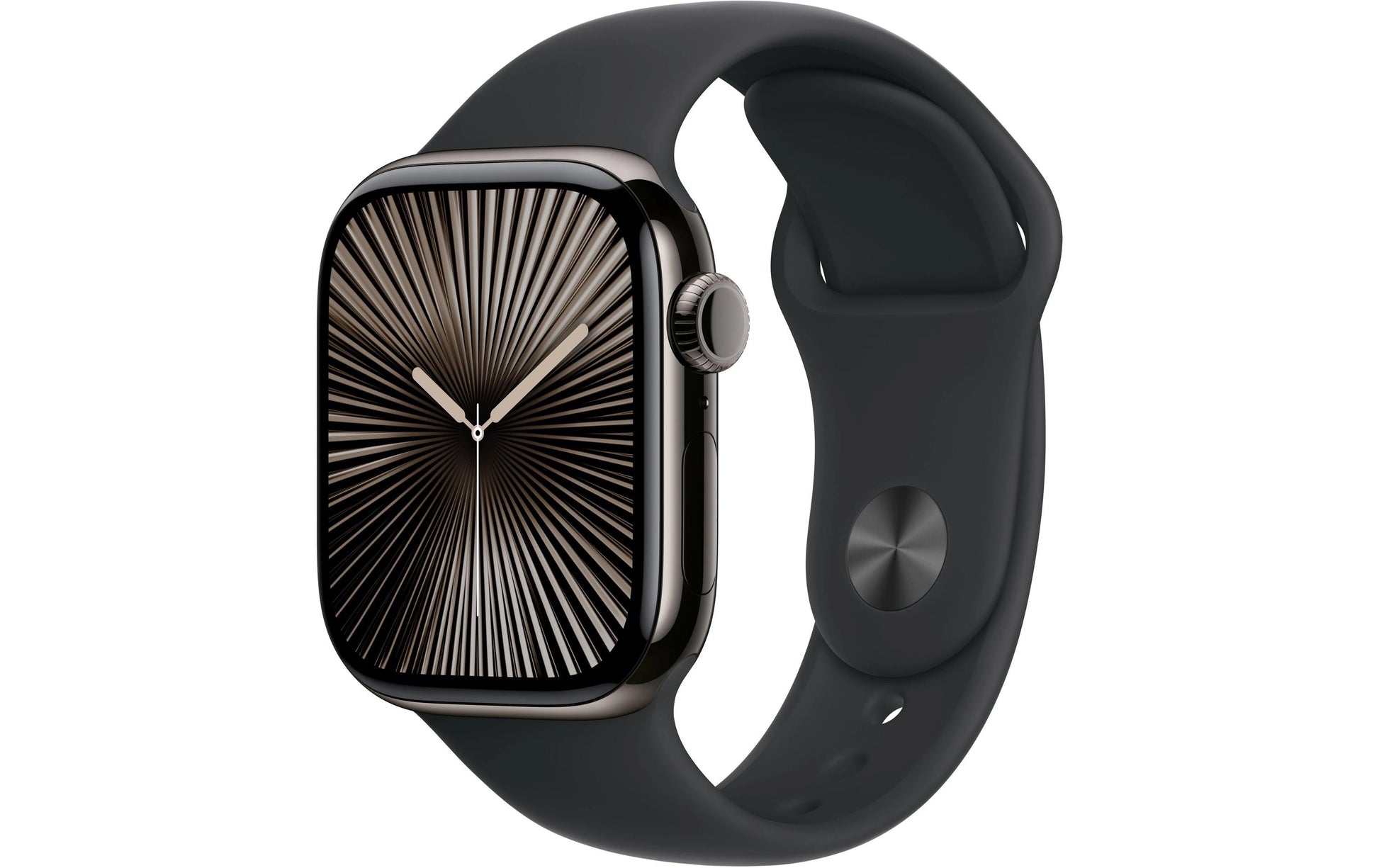 Apple Watch S10 Slate Titanium – Smartwatch – 42 mm, LTE, OLED, 50 m, Slate Titanium, Schwarz, M/L, Sportarmband