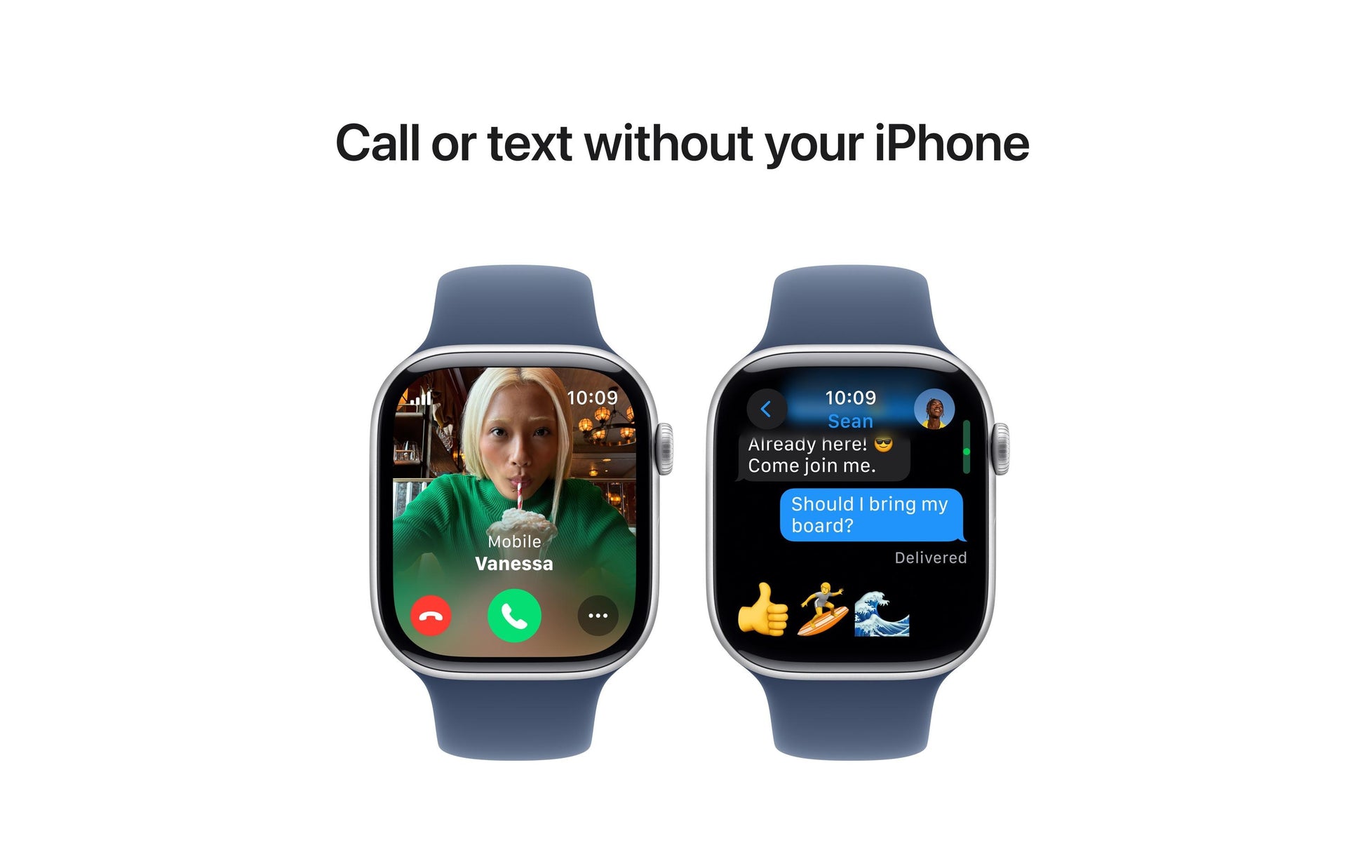 Apple Watch S10 – Smartwatch – 46 mm, LTE, OLED, 50 m, Silber (Aluminium), Denim Sportarmband (M/L)