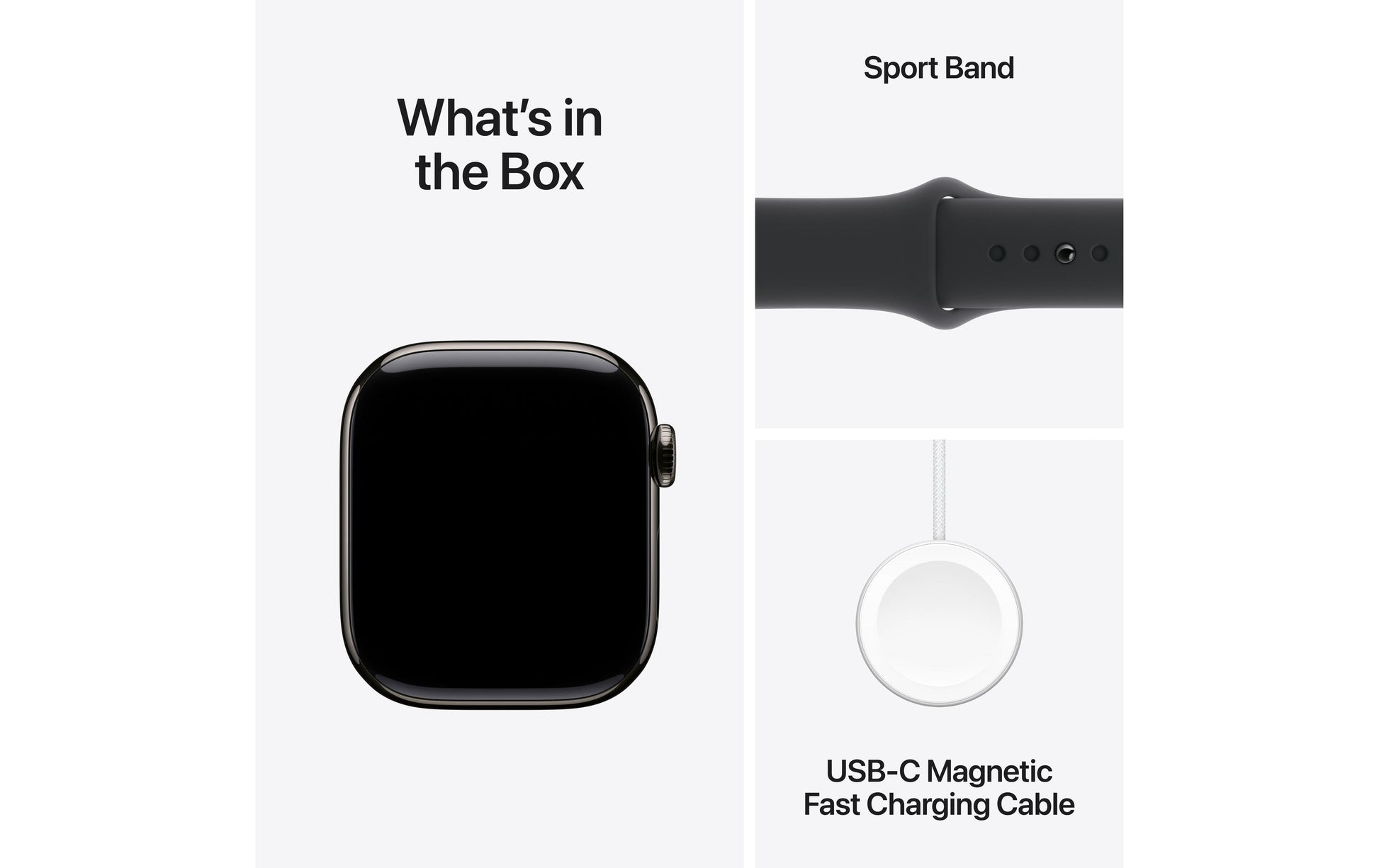 Apple Watch S10 Slate Titanium – Smartwatch – 42 mm, LTE, OLED, 50 m, Slate Titanium, Schwarz, M/L, Sportarmband