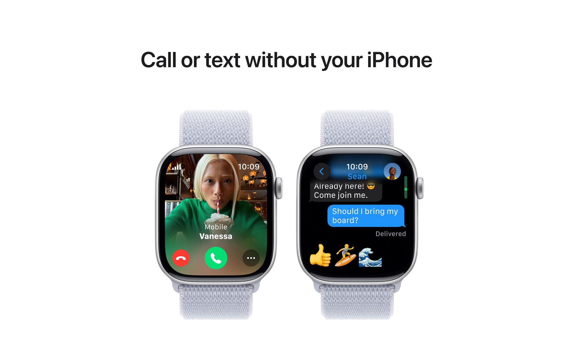 Apple Watch S10 – Smartwatch – 46 mm, LTE, OLED, 50 m, IP6X, Silber Aluminium, Blue Cloud Sport Loop