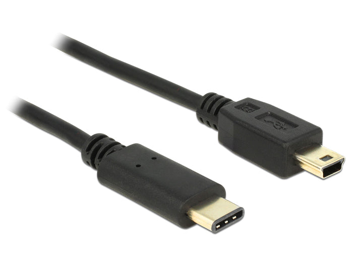 DeLOCK USB-C auf Mini-USB-B Kabel – USB 2.0 (480 Mbit/s) – 2 m – Schwarz – für Mini-USB-B Geräte