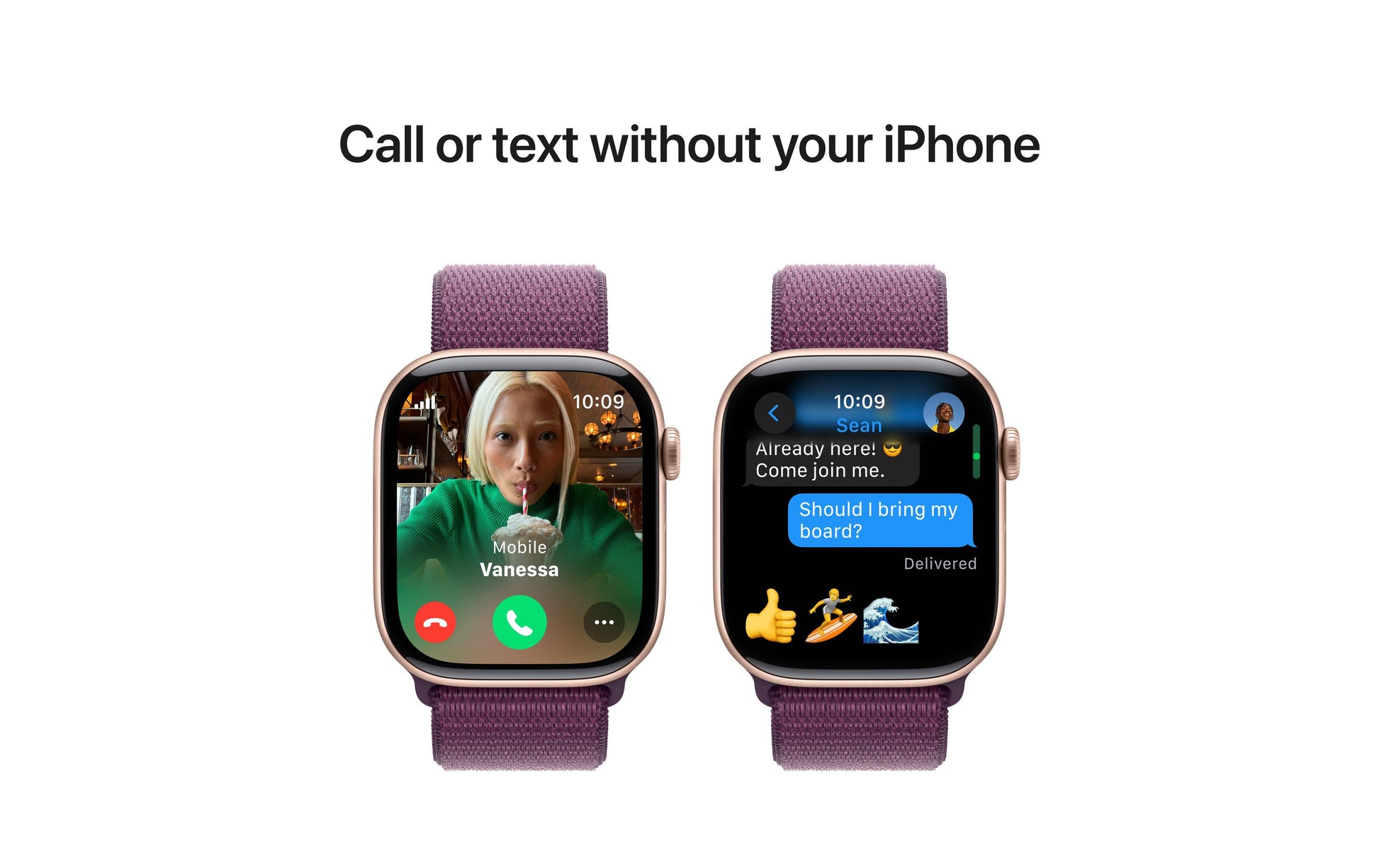 Apple Watch S10 – Smartwatch – 46 mm, LTE, OLED, 50 m, Roségold, Pflaume, Sport Loop