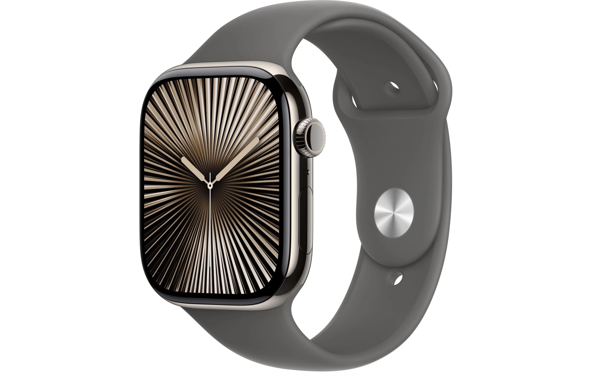 Apple Watch S10 – Smartwatch – 46 mm, LTE, OLED, 50 m, Natural Titanium, Stone Grey Sportarmband (M/L)