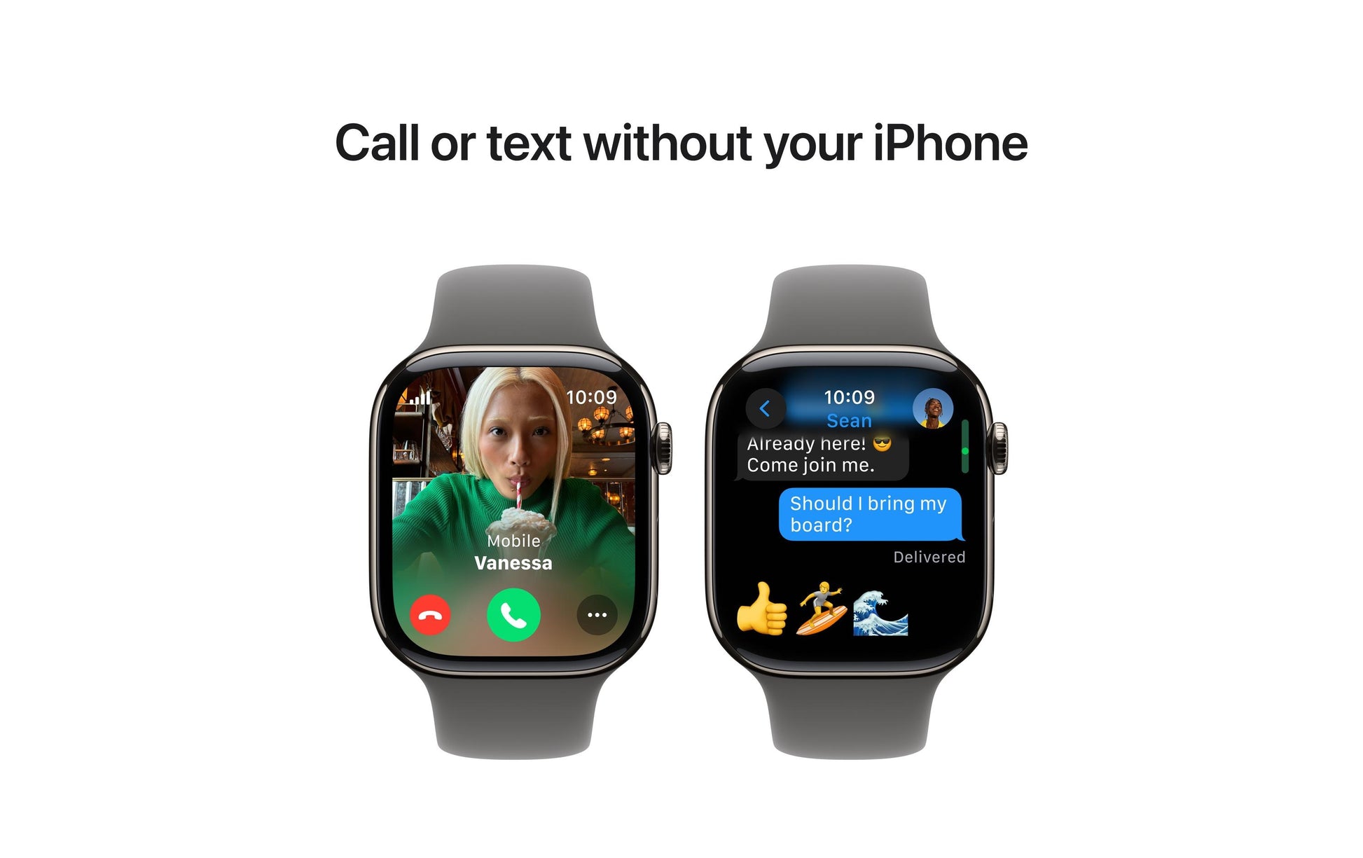 Apple Watch S10 – Smartwatch – 46 mm, LTE, OLED, 50 m, IP6X, Natural Titanium, Stone Grey, Armbandgrösse S/M