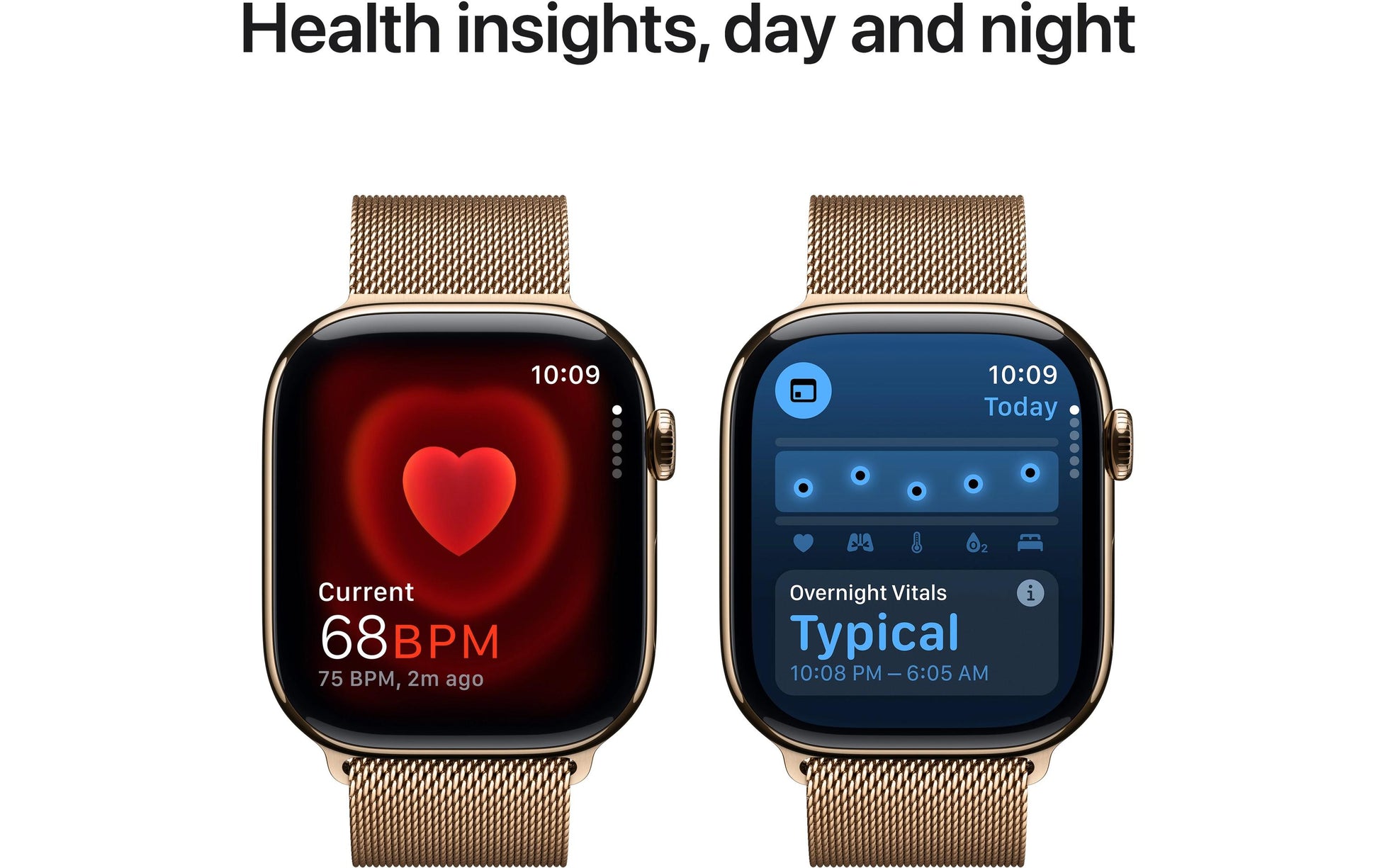 Apple Watch S10 – Smartwatch – 39 mm, LTE, OLED, 50 m, IP6X, Gold/Roségold, Bandgrösse M/L, Milanese Loop