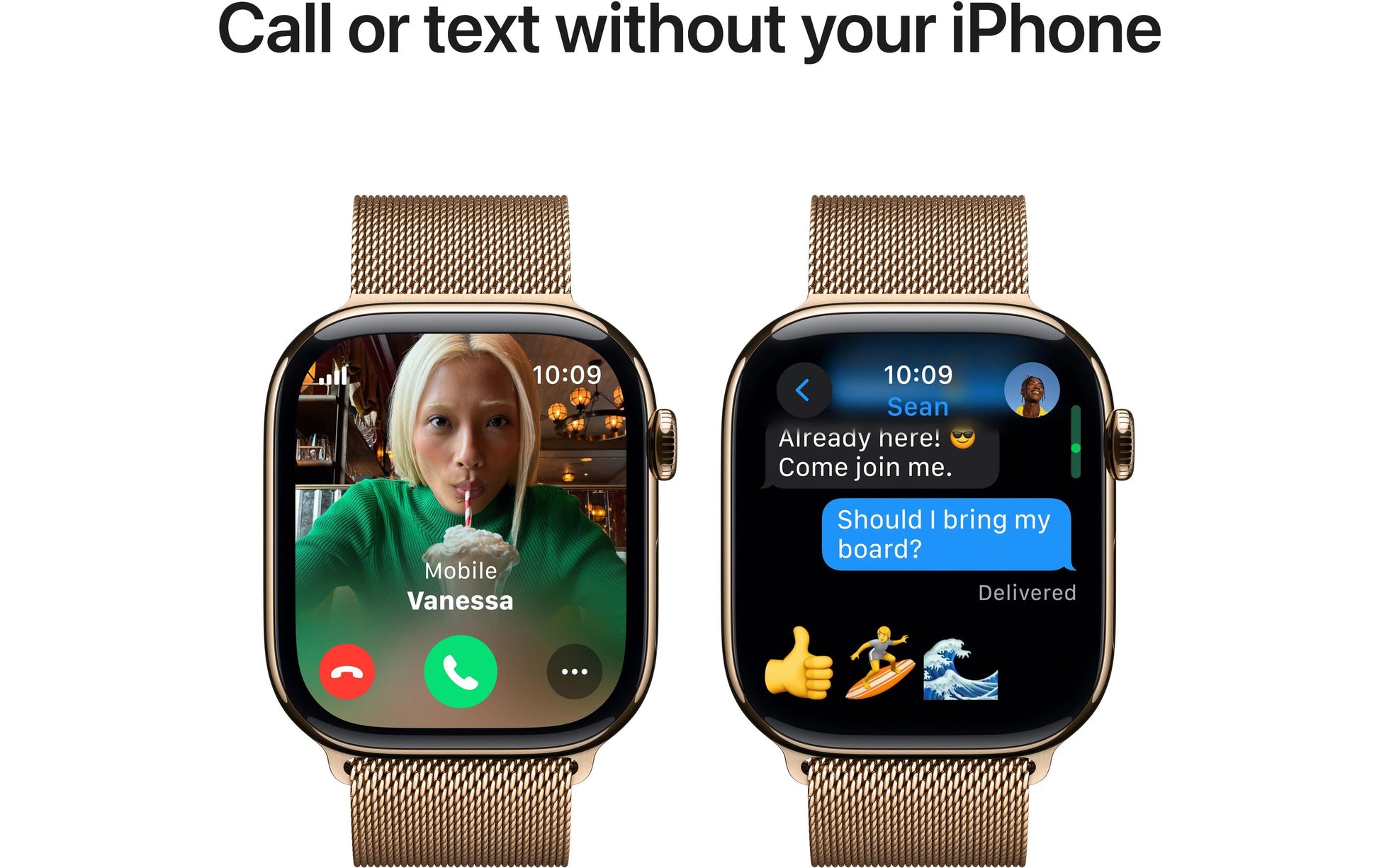 Apple Watch S10 – Smartwatch – 39 mm, LTE, OLED, 50 m, IP6X, Gold/Roségold, Bandgrösse M/L, Milanese Loop