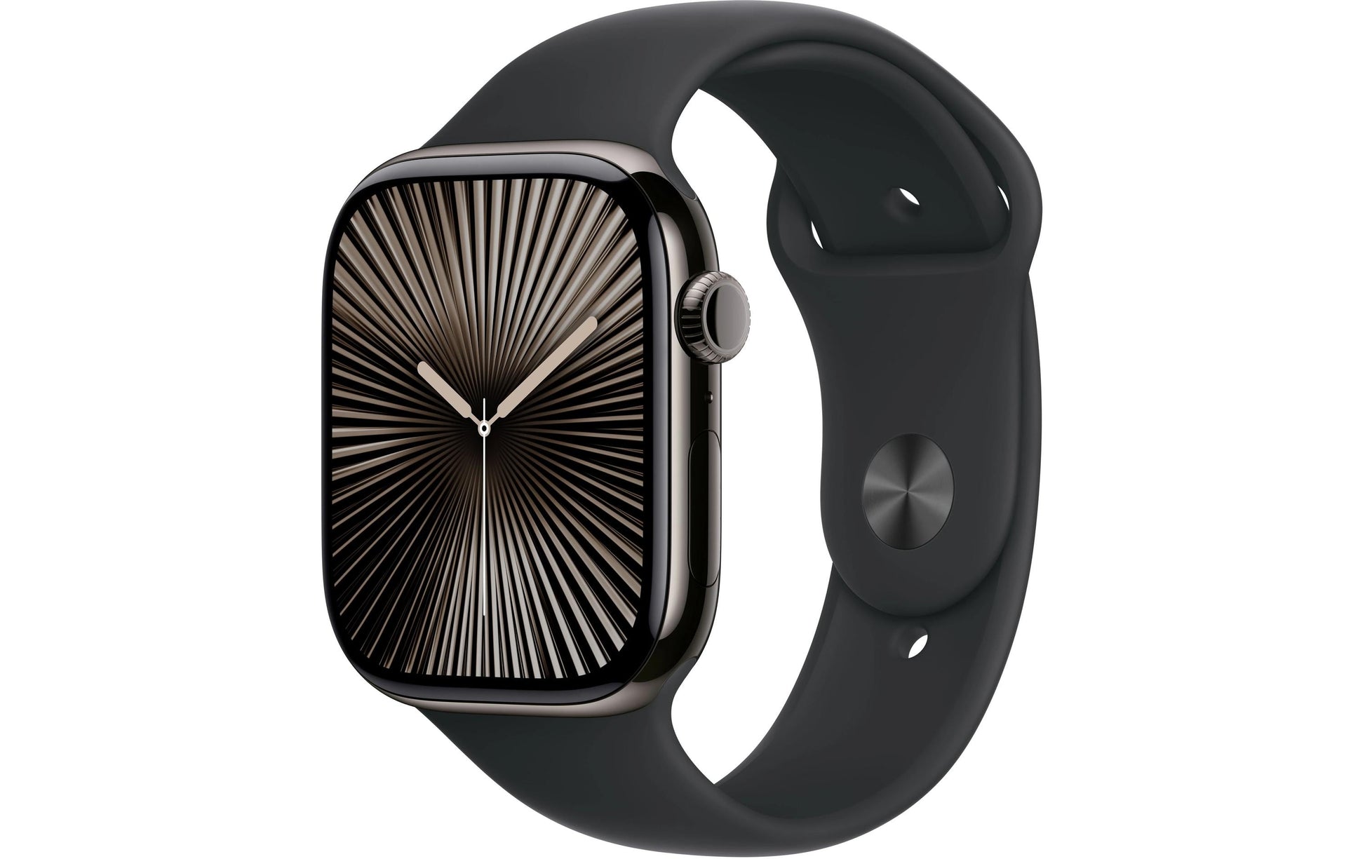 Apple Watch S10 – Smartwatch – 46 mm, LTE, OLED, 50 m, Slate Titanium, Schwarz, Band S/M, Sportarmband