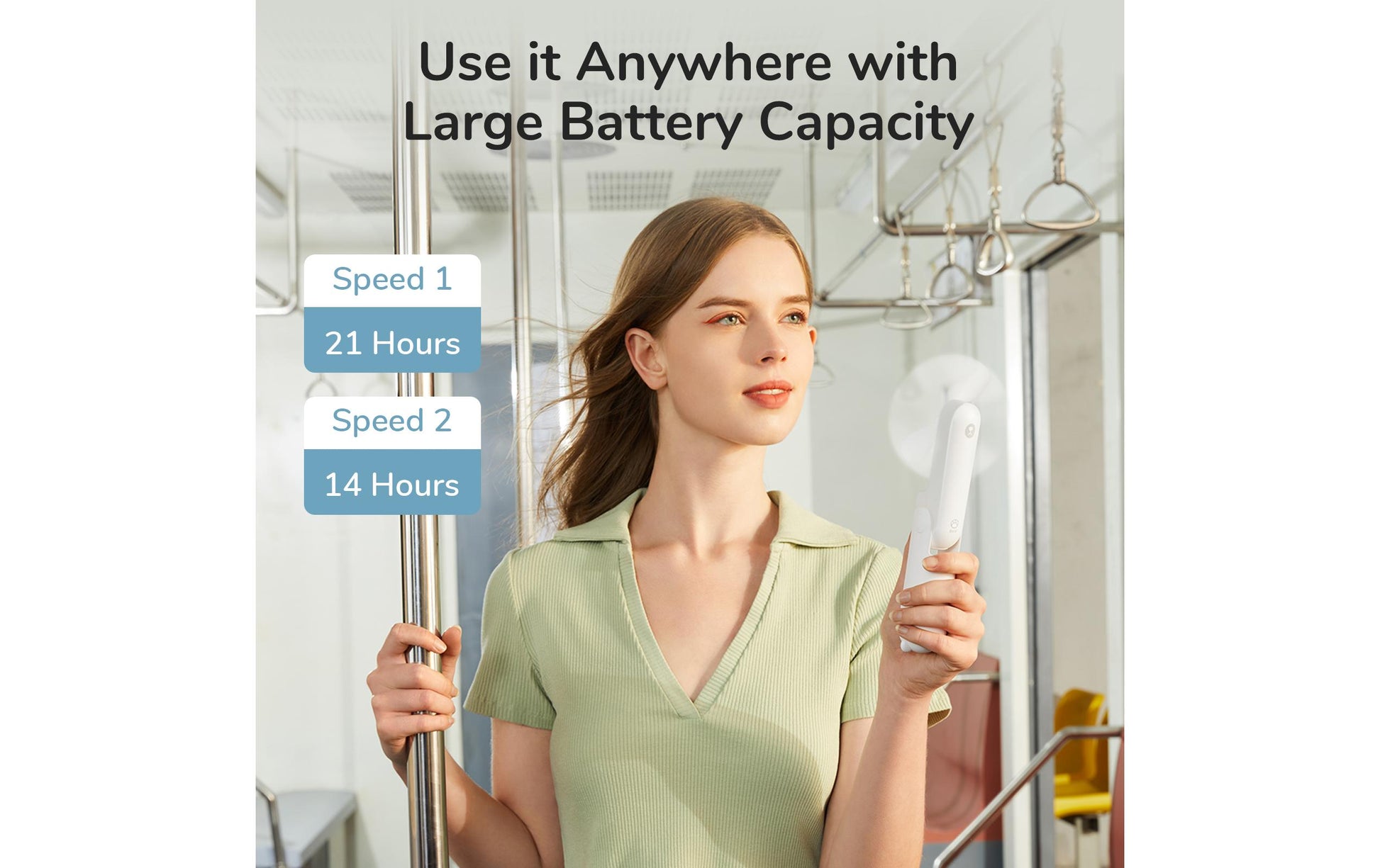 Jisulife Handventilator Life 8 Plus – 3 Stufen, 4500 mAh, USB-C, 46 h, Weiss