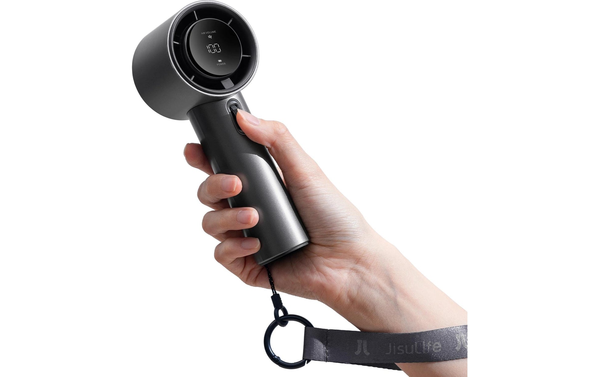 Jisulife Handventilator Pro1S – 100 Stufen, 5000 mAh, USB-C, 15 h, Dunkelgrau